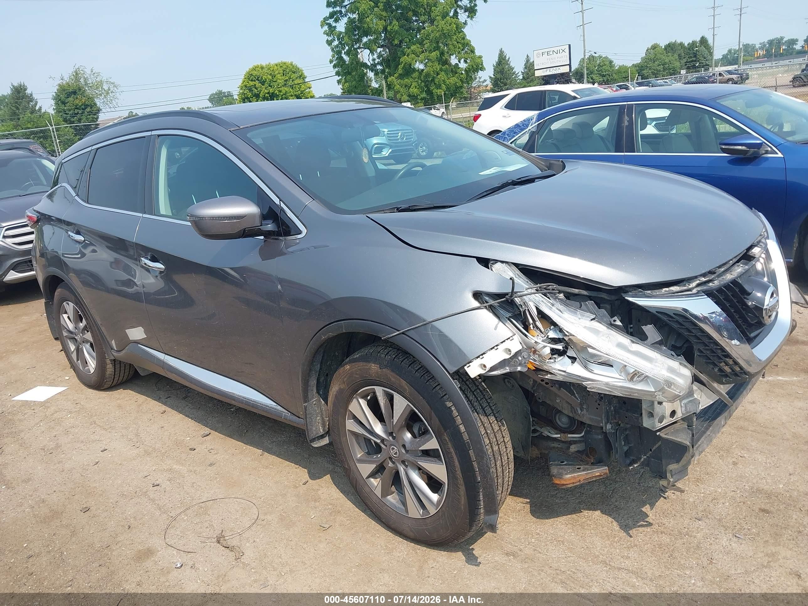 2017 Nissan Murano S, VIN 5N1AZ2MH0HN121515 — Front end