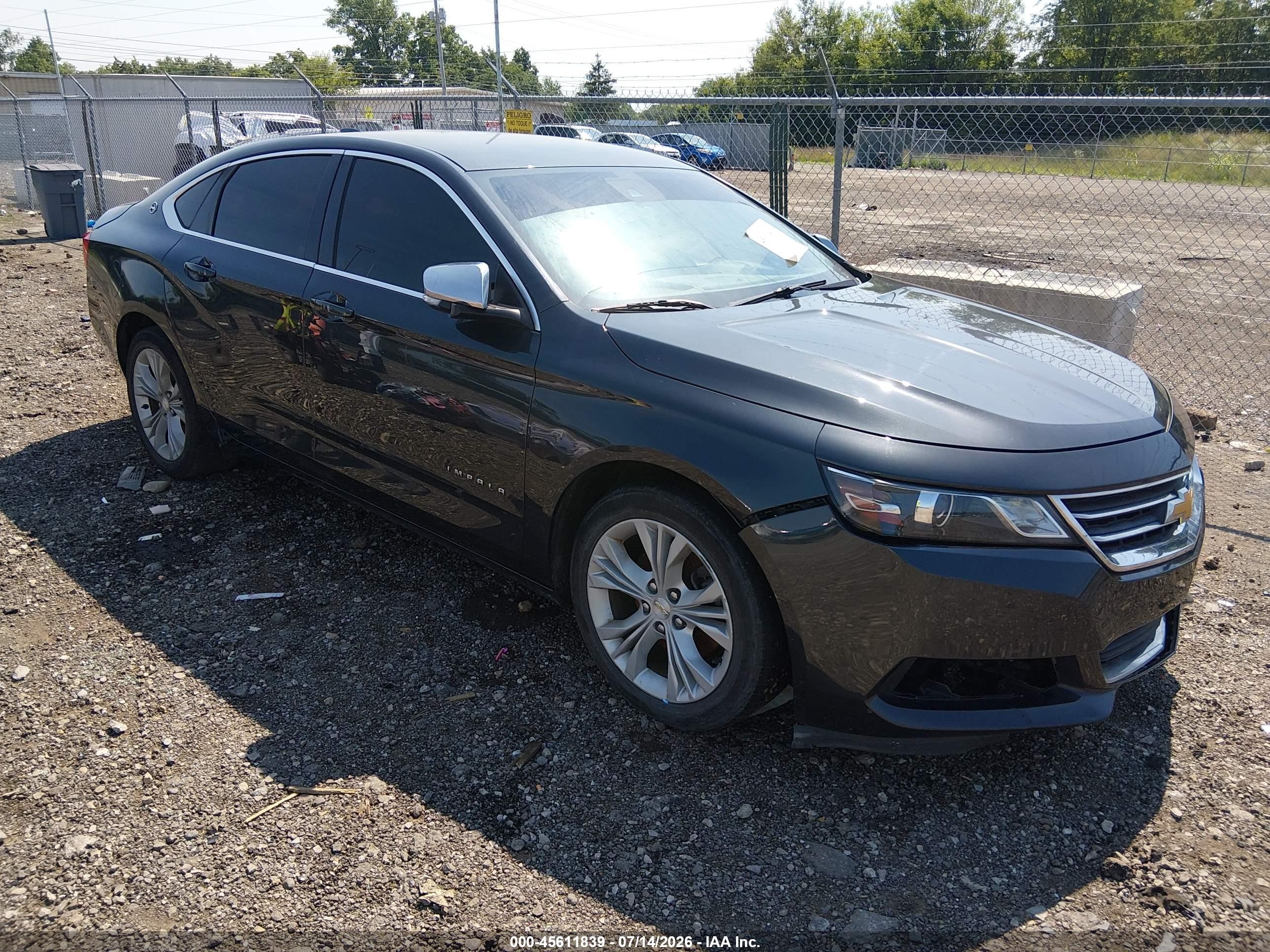 2015 Chevrolet Impala LT, VIN 2G1125S30F9213718 — Water / flood