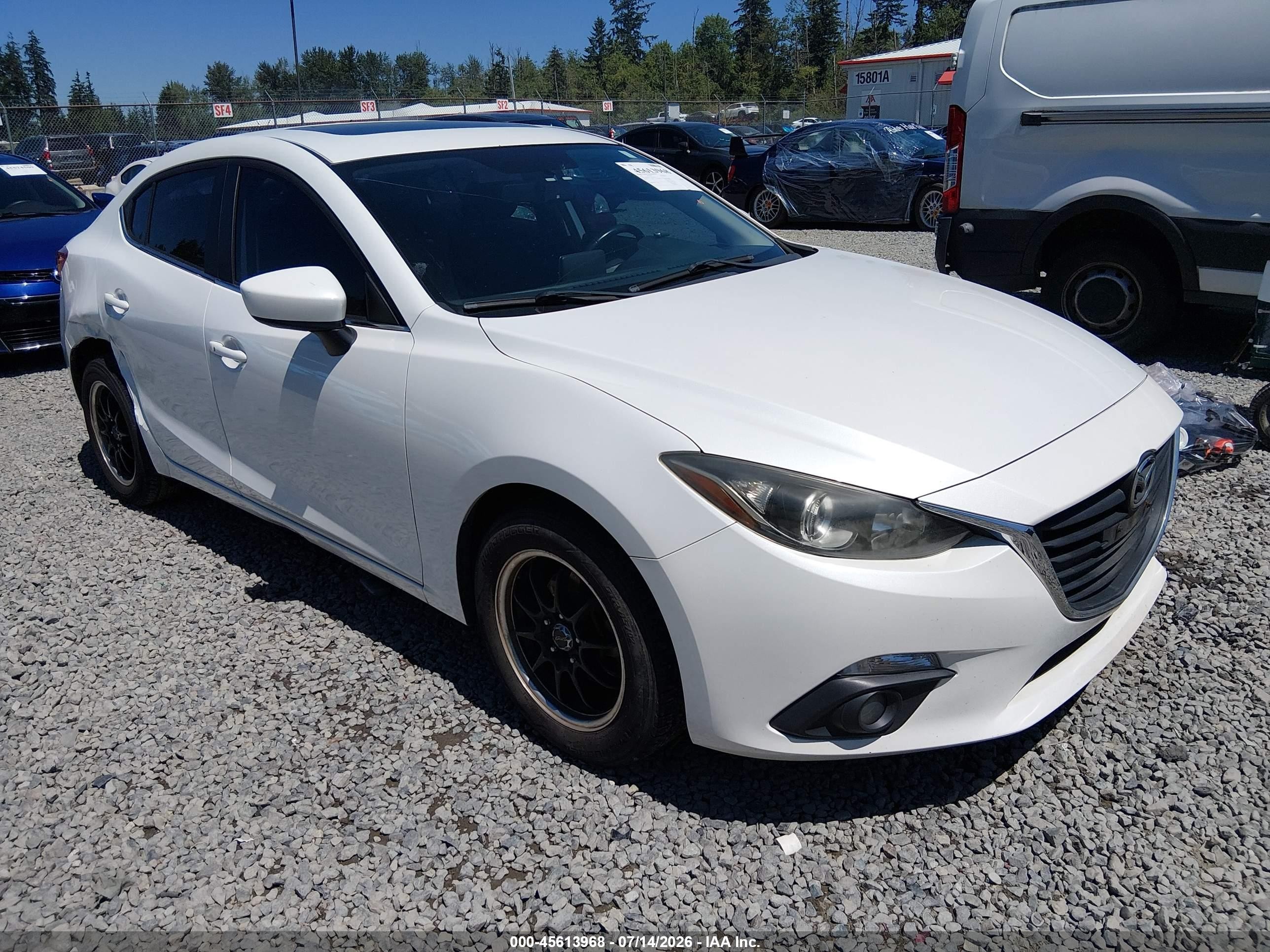 2015 Mazda 3 i Touring, VIN JM1BM1V71F1233350 — Rear end