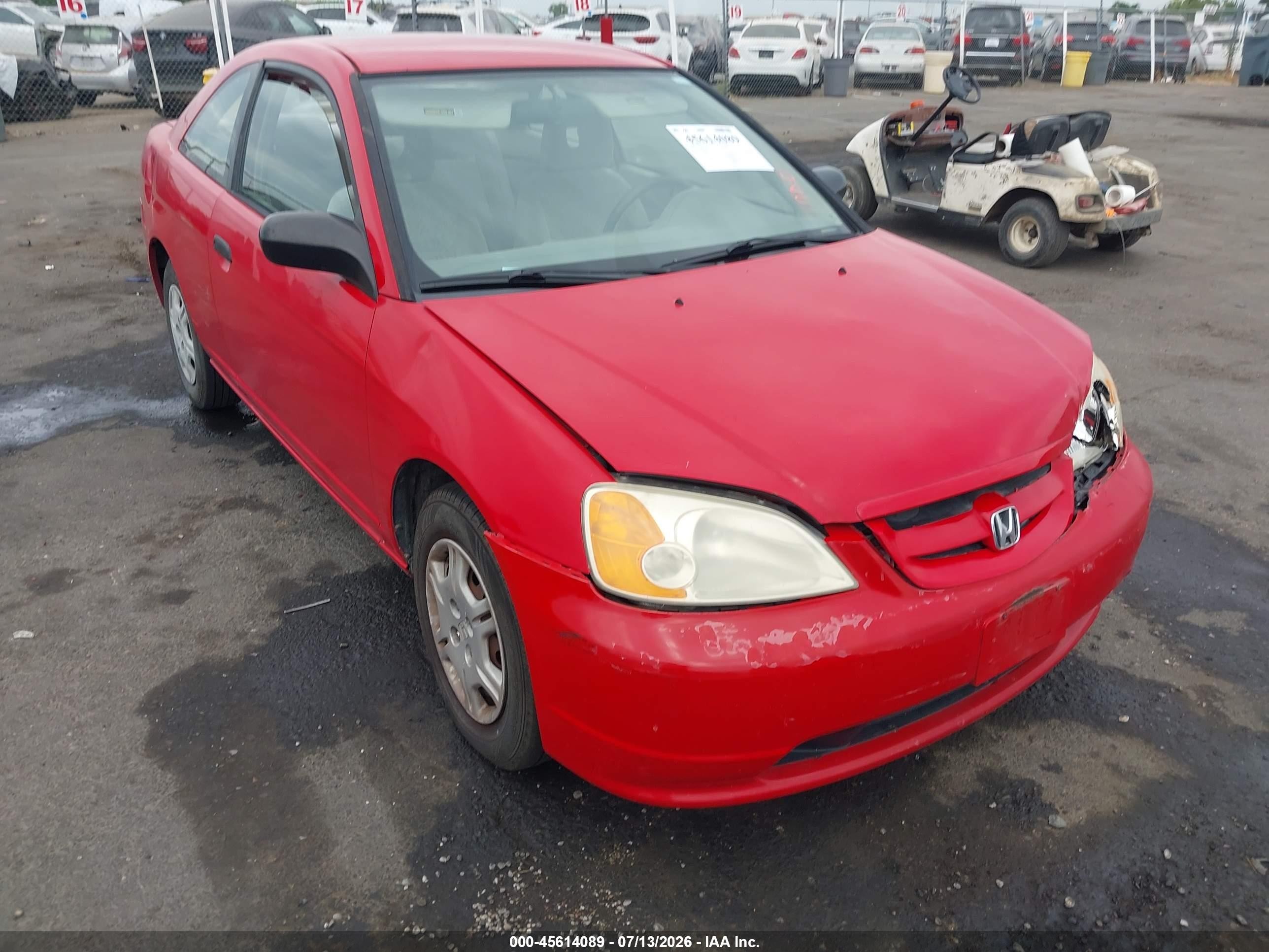 2001 Honda Civic LX, VIN 1HGEM225X1L073134 — Front end