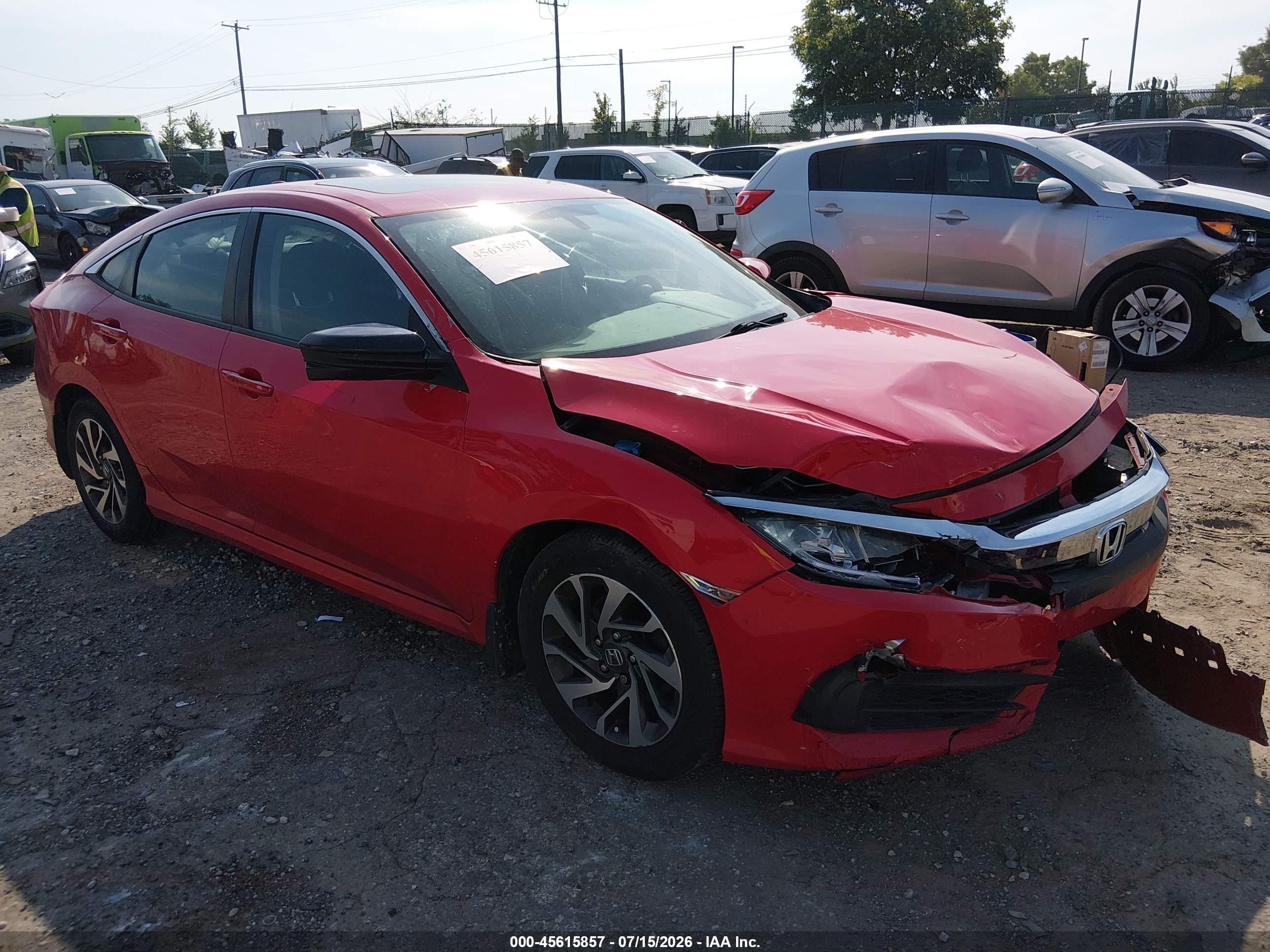 2017 Honda Civic EX, VIN 2HGFC2F75HH504716 — Front end