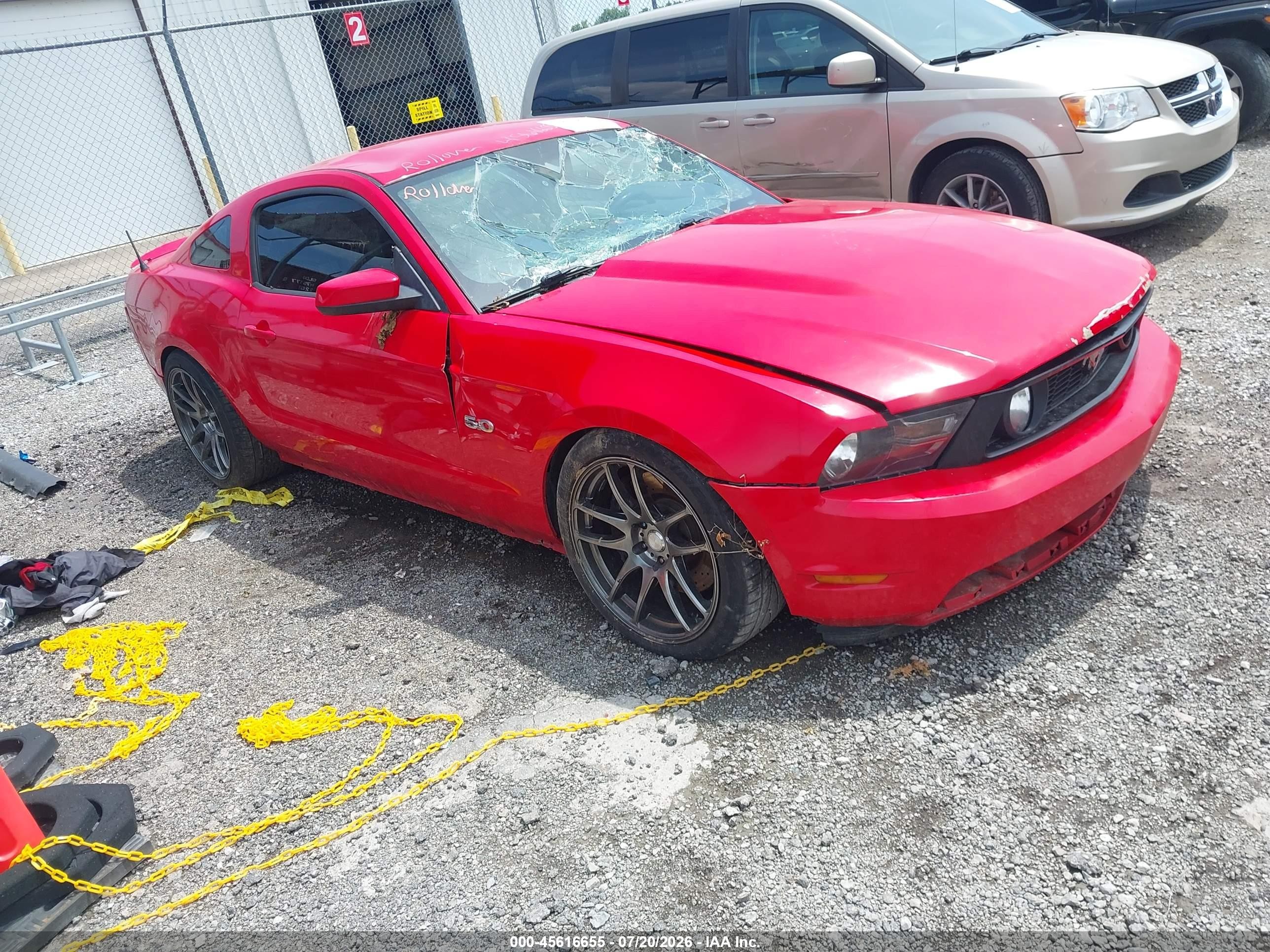 2012 Ford Mustang GT Premium, VIN 1ZVBP8CF0C5240530 — Опрокидывание