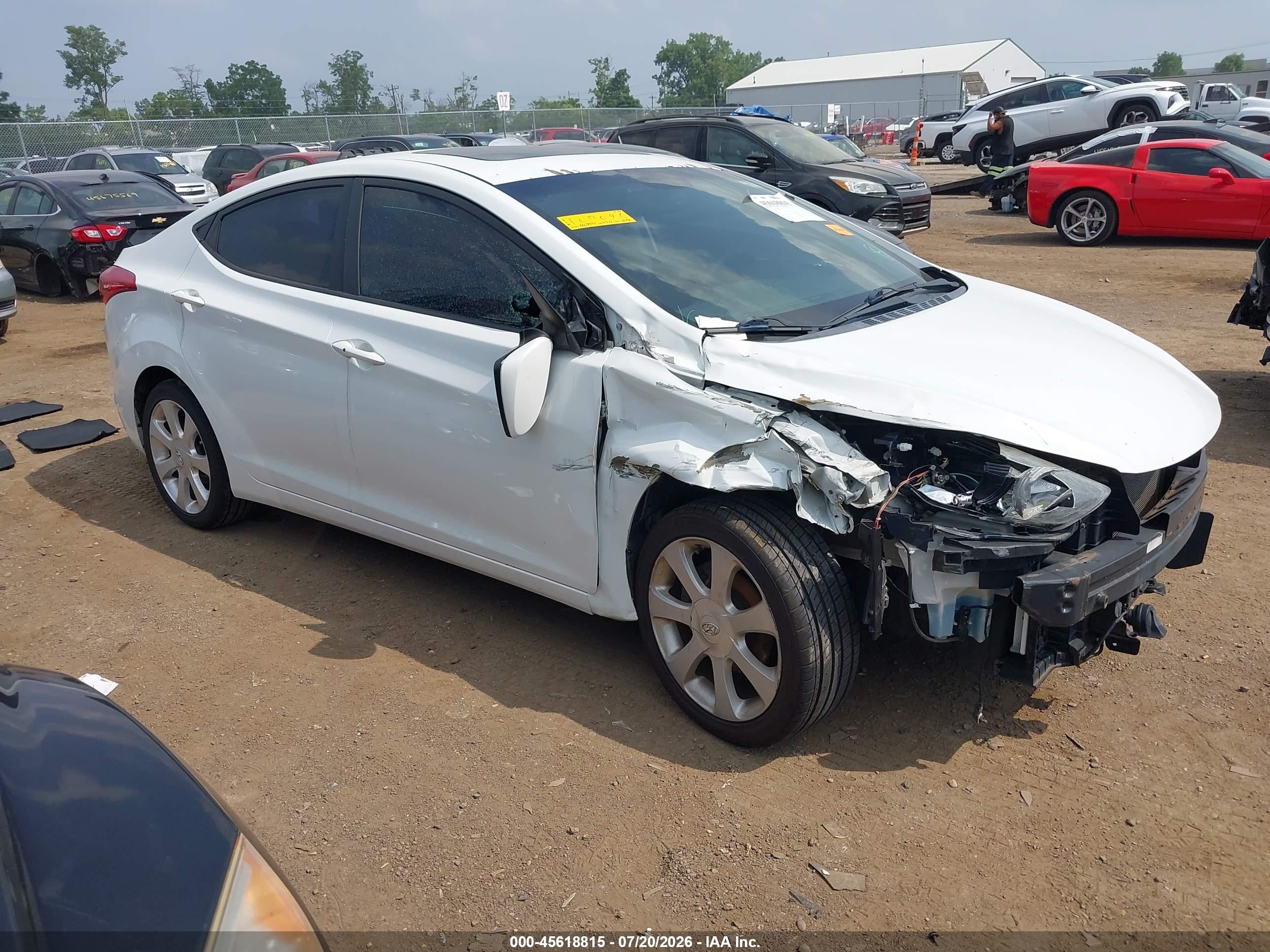 2012 Hyundai Elantra GLS, VIN 5NPDH4AE5CH107046 — Front end