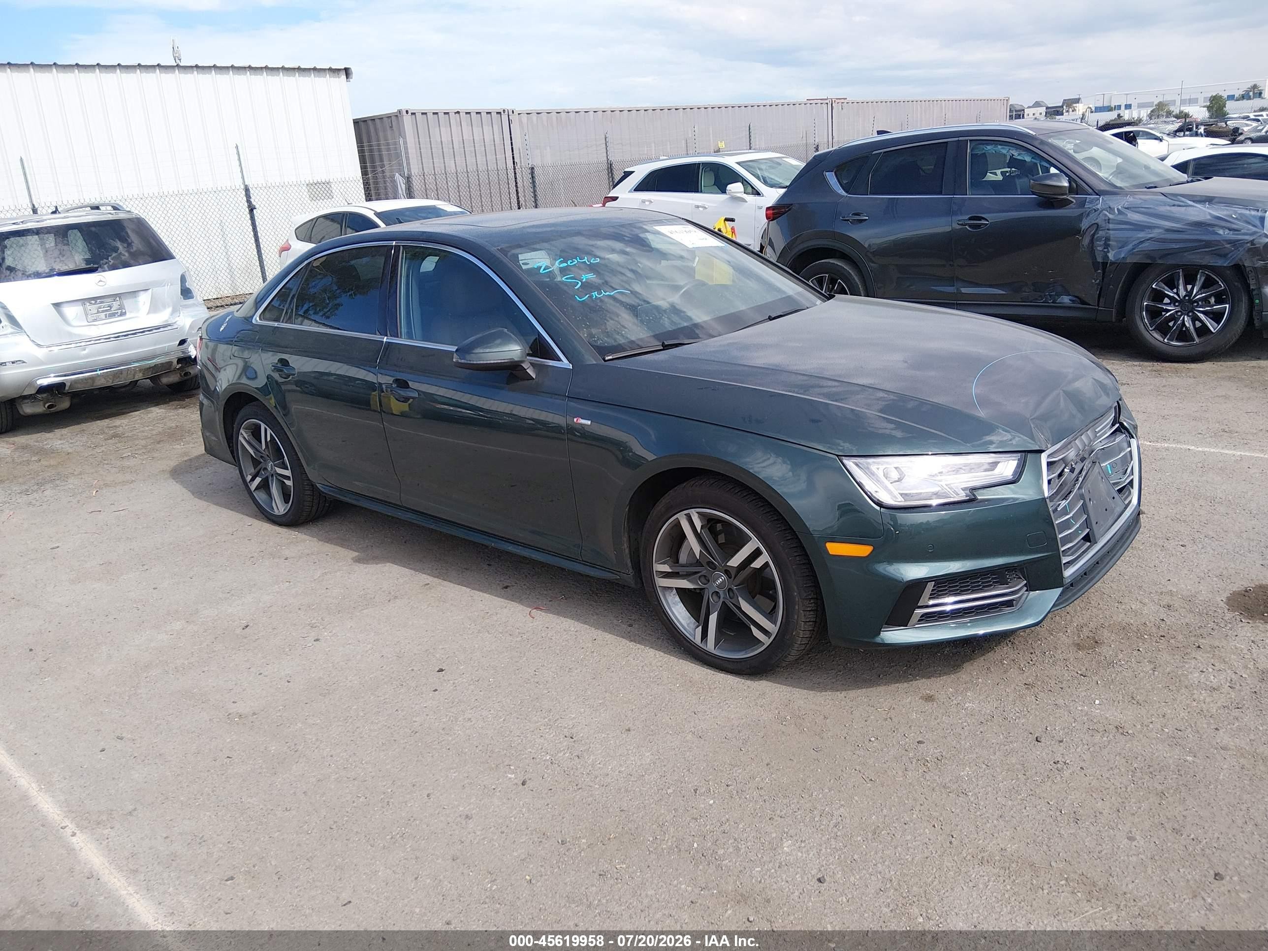 2017 Audi A4 Premium Plus, VIN WAUENAF42HN018373 — Rear end