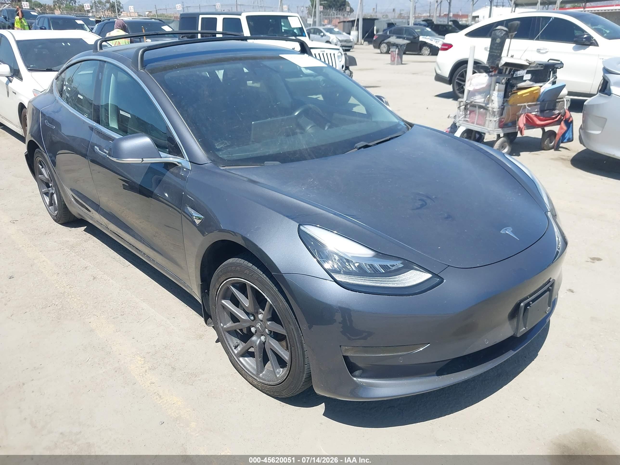 2018 Tesla Model 3 Long Range Battery, VIN 5YJ3E1EA9JF048170 — Rear end