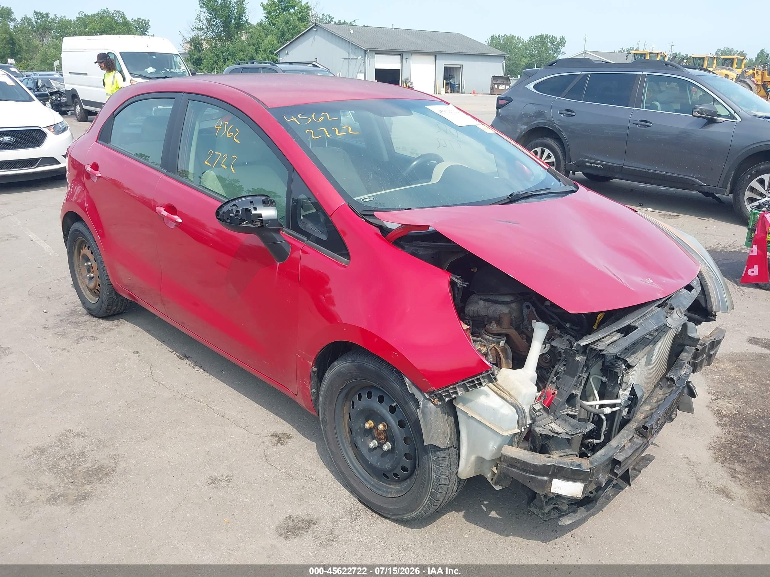2013 Kia Rio LX, VIN KNADM5A33D6127949 — Front end