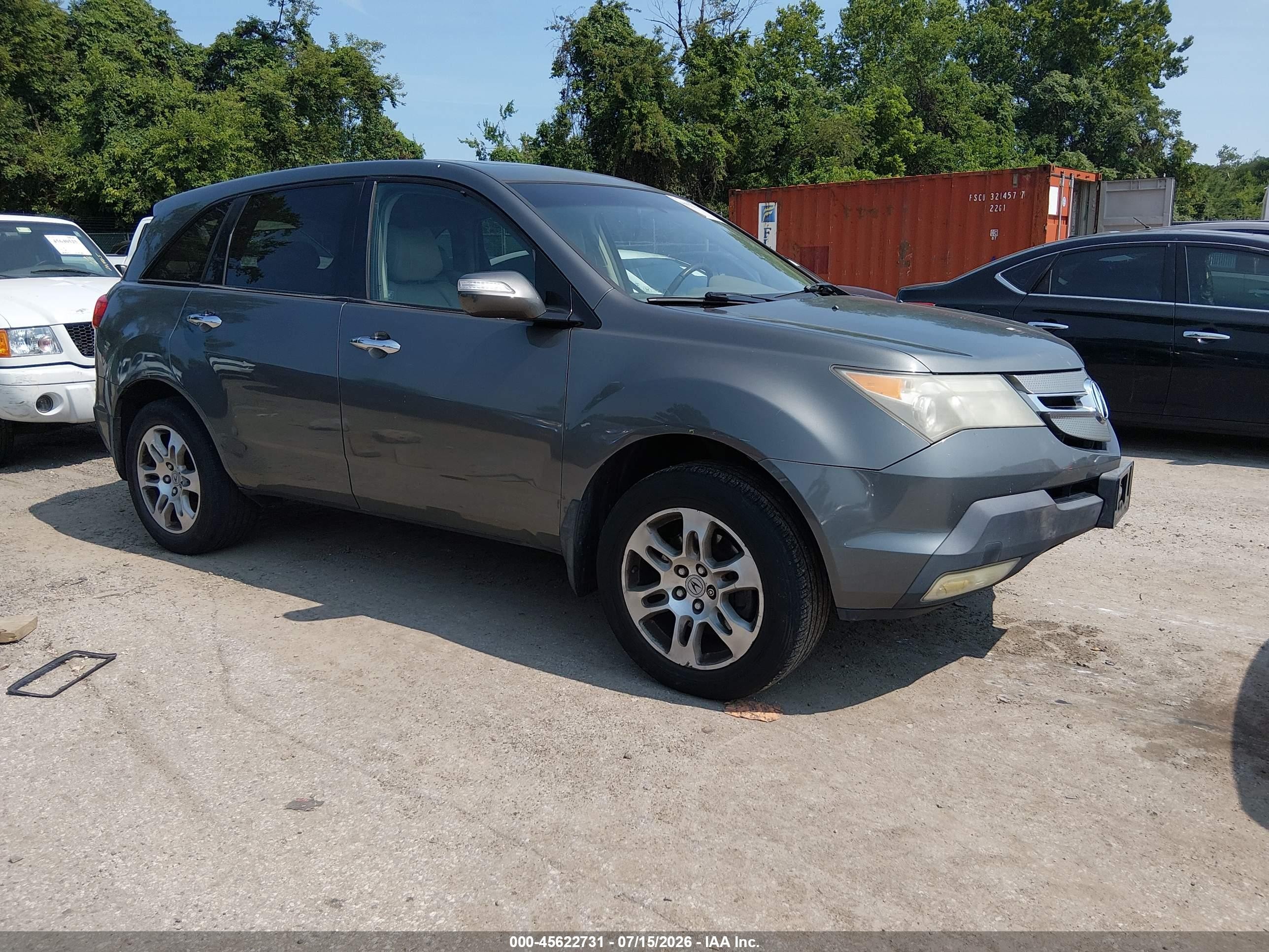 2007 Acura MDX, VIN 2HNYD28287H529043 — Rear end