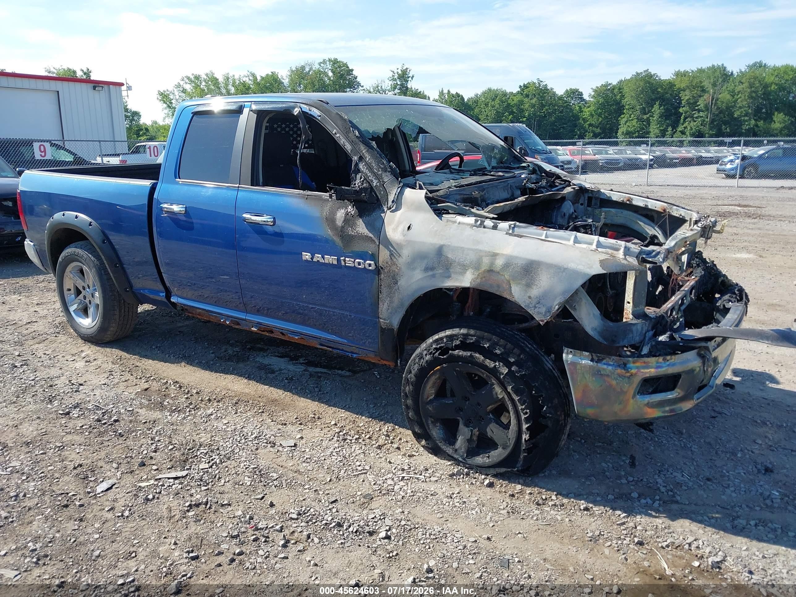 2011 Ram 1500 Big Horn, VIN 1D7RV1GT9BS658556 — Engine fire