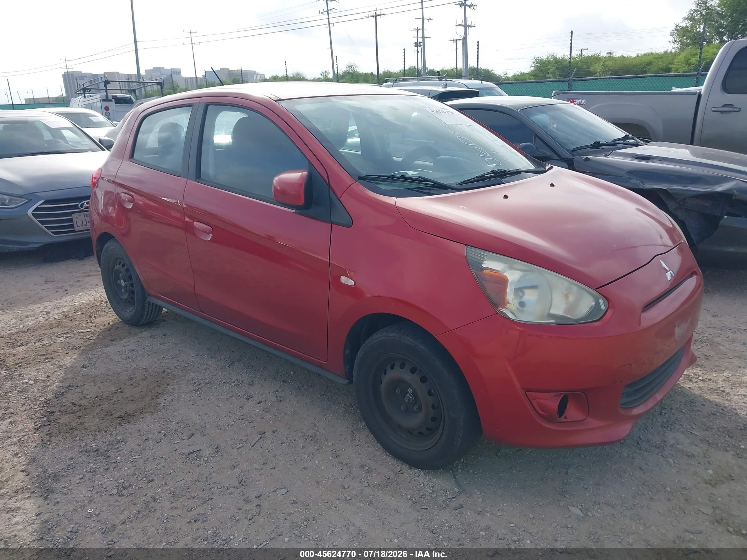 2015 Mitsubishi Mirage DE, VIN ML32A3HJ5FH060003 — Front end