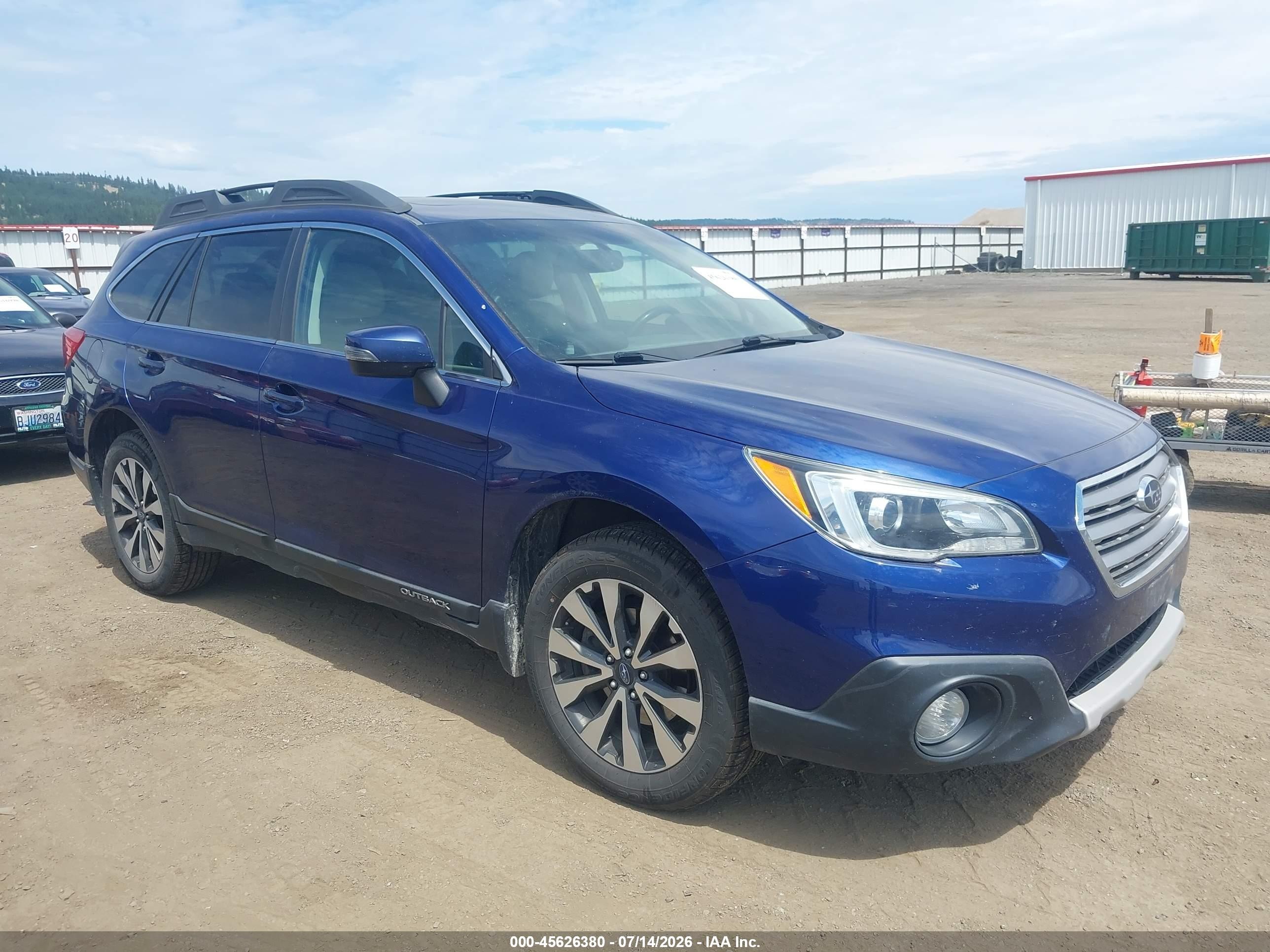 2015 Subaru Outback Limited, VIN 4S4BSALCXF3217301 — Front end