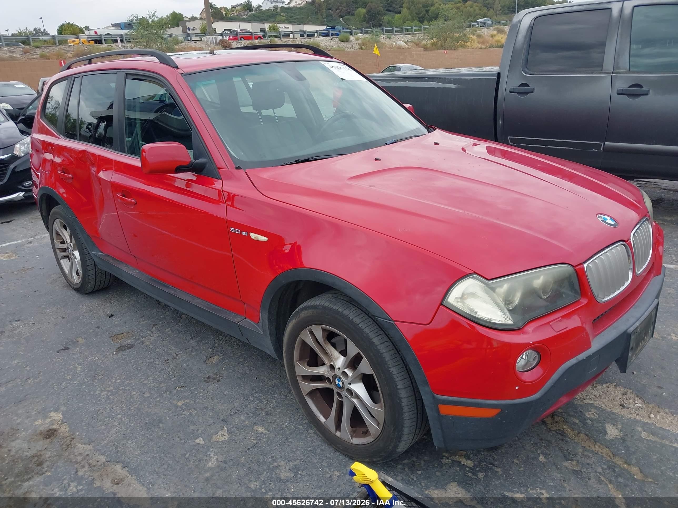 2007 BMW X3 3.0si, VIN WBXPC93447WF28923 — Side