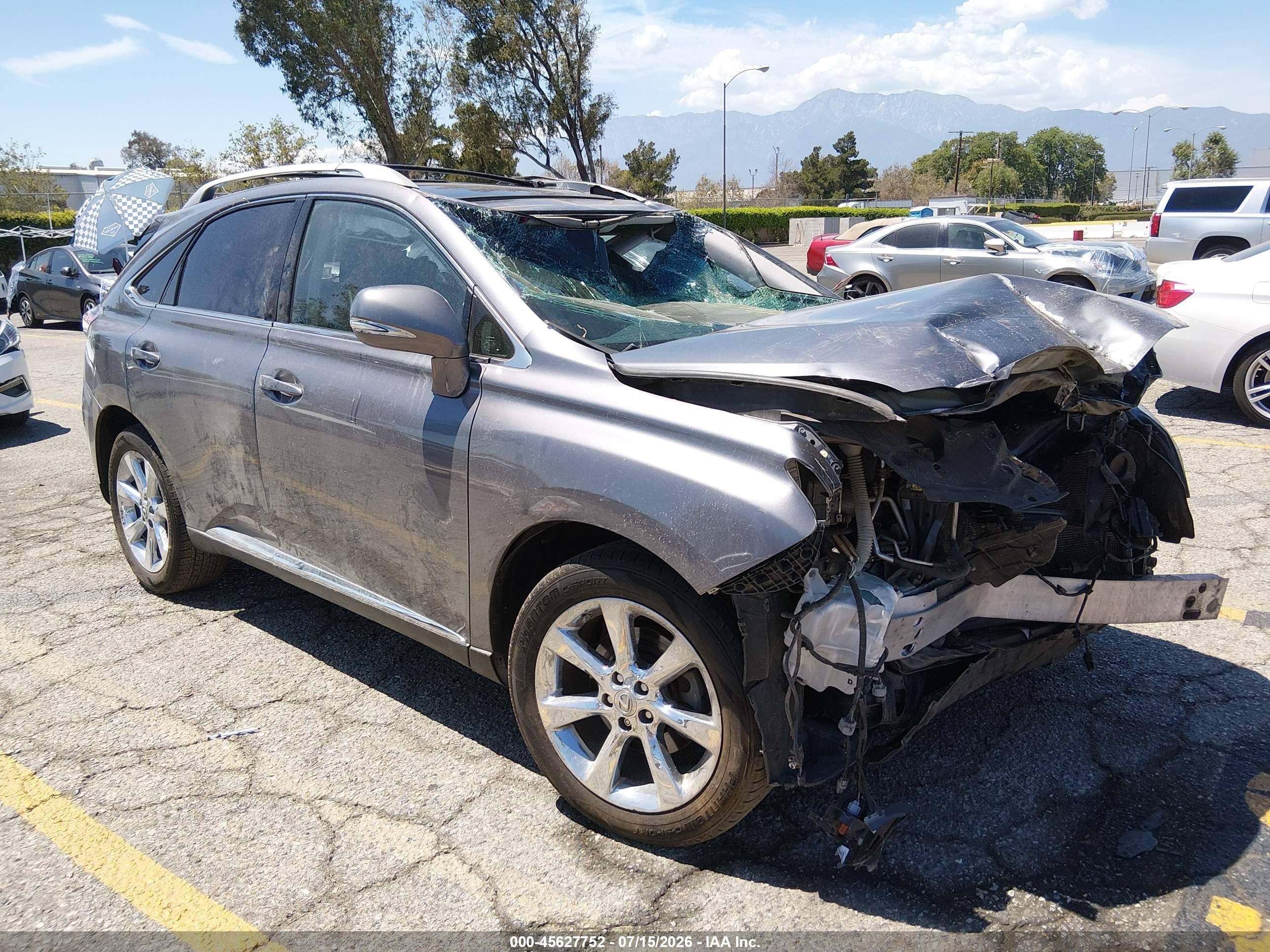 2012 Lexus RX 350, VIN JTJZK1BA3C2413758 — Rollover