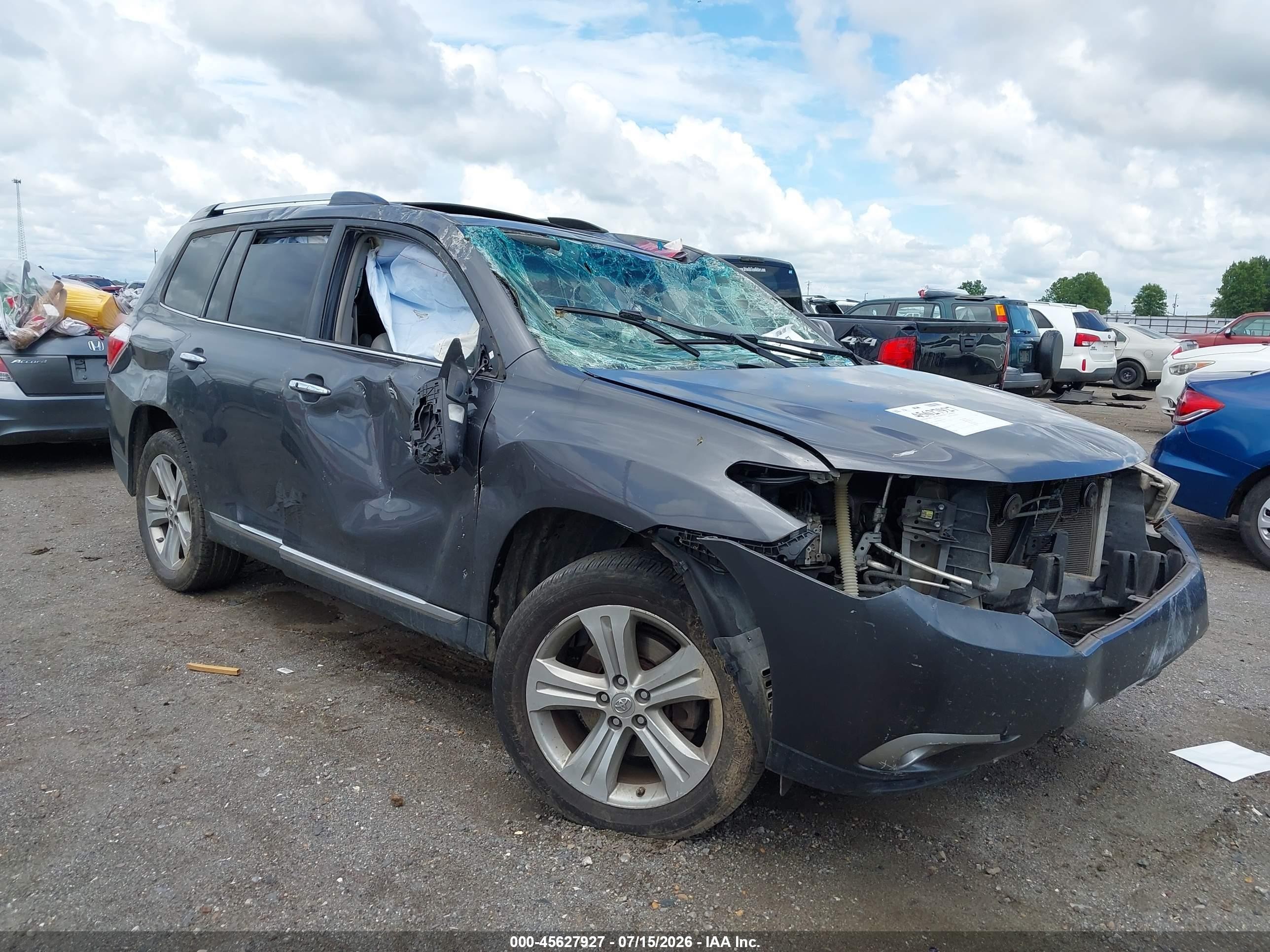 2013 Toyota Highlander Limited, VIN 5TDDK3EH8DS237995 — Rollover