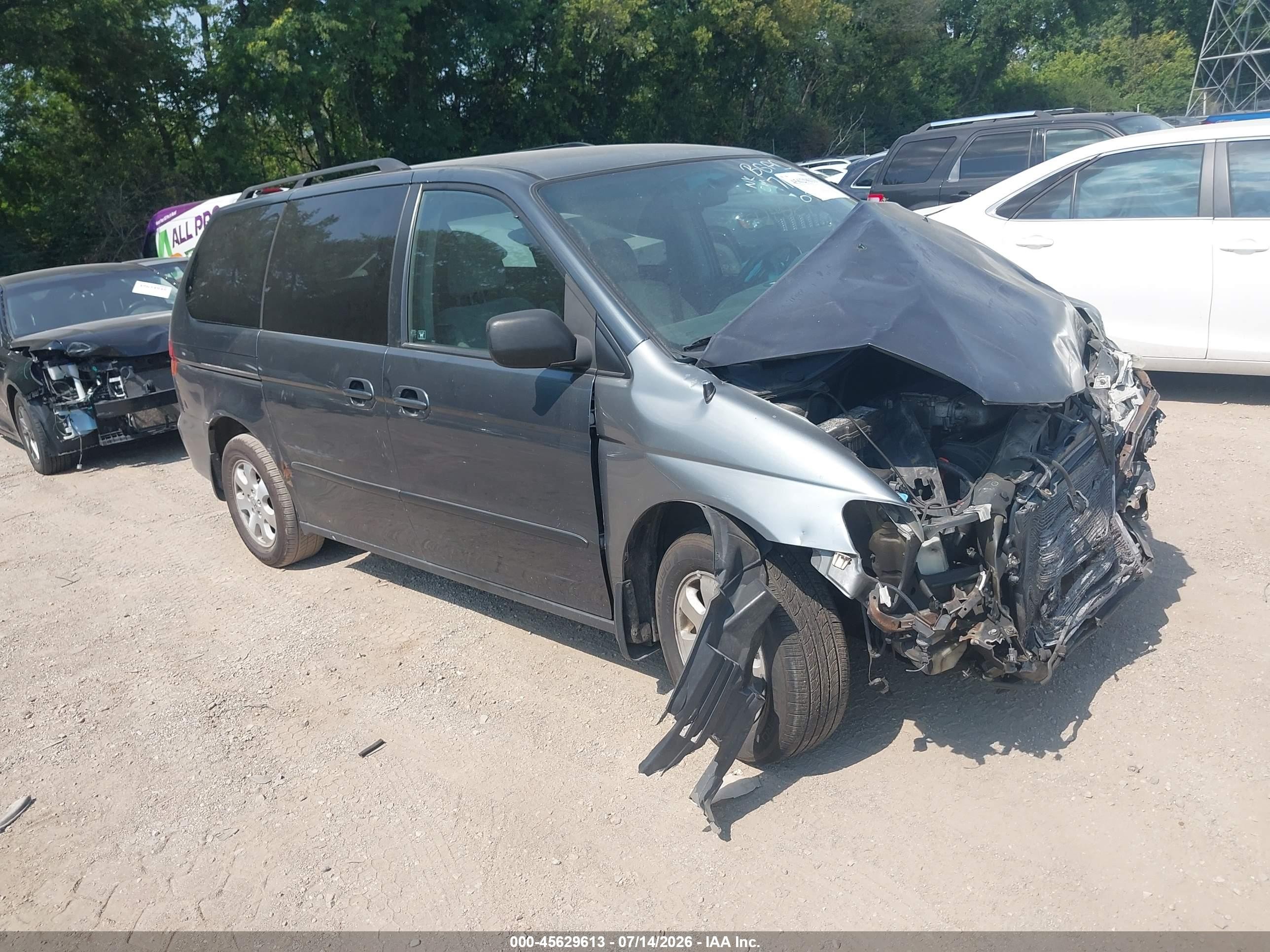 2004 Honda Odyssey EX-RES, VIN 5FNRL18884B083604 — Front end