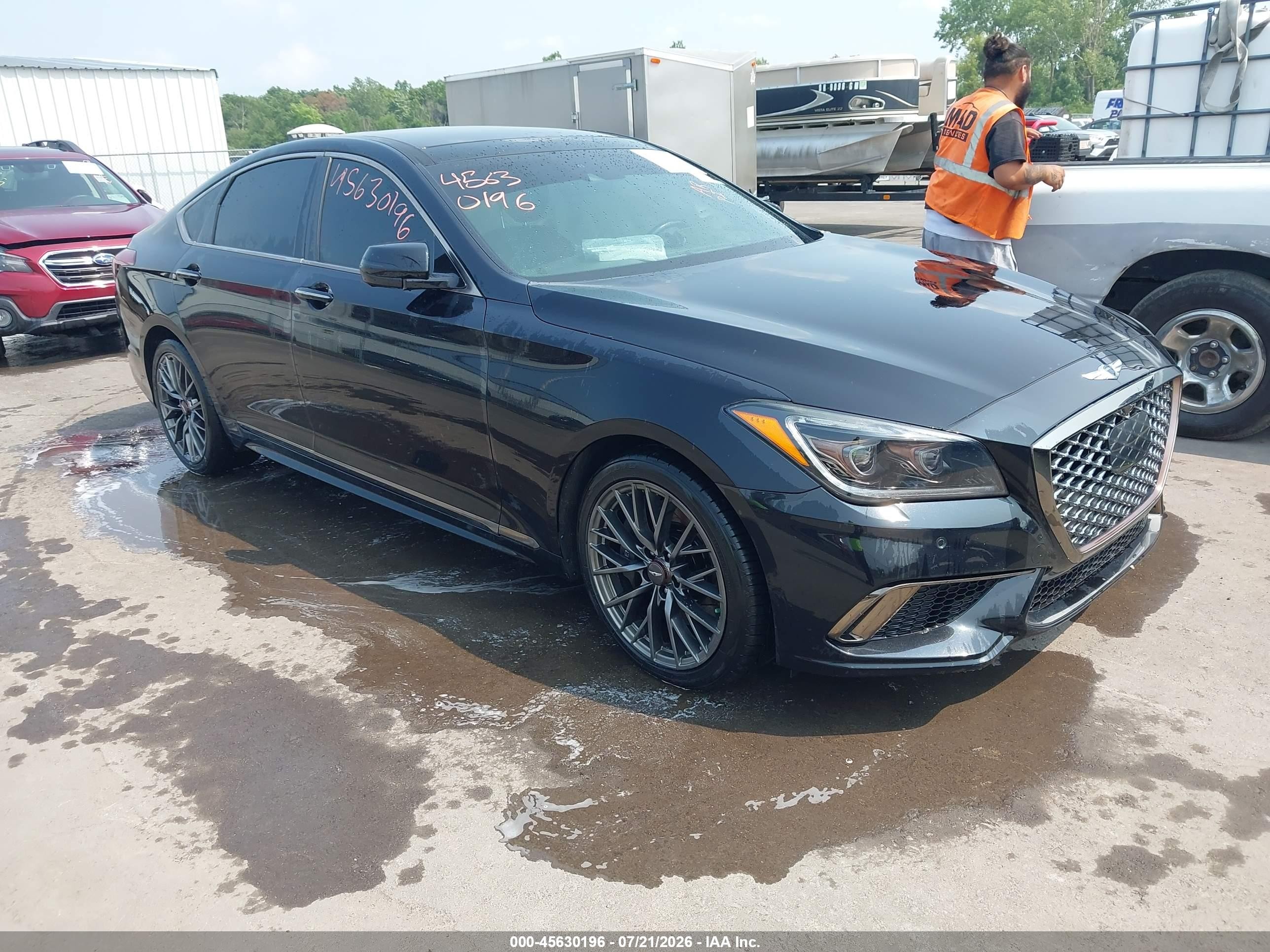2020 Genesis G80 Sport, VIN KMTFN4JB6LU331943 — Side