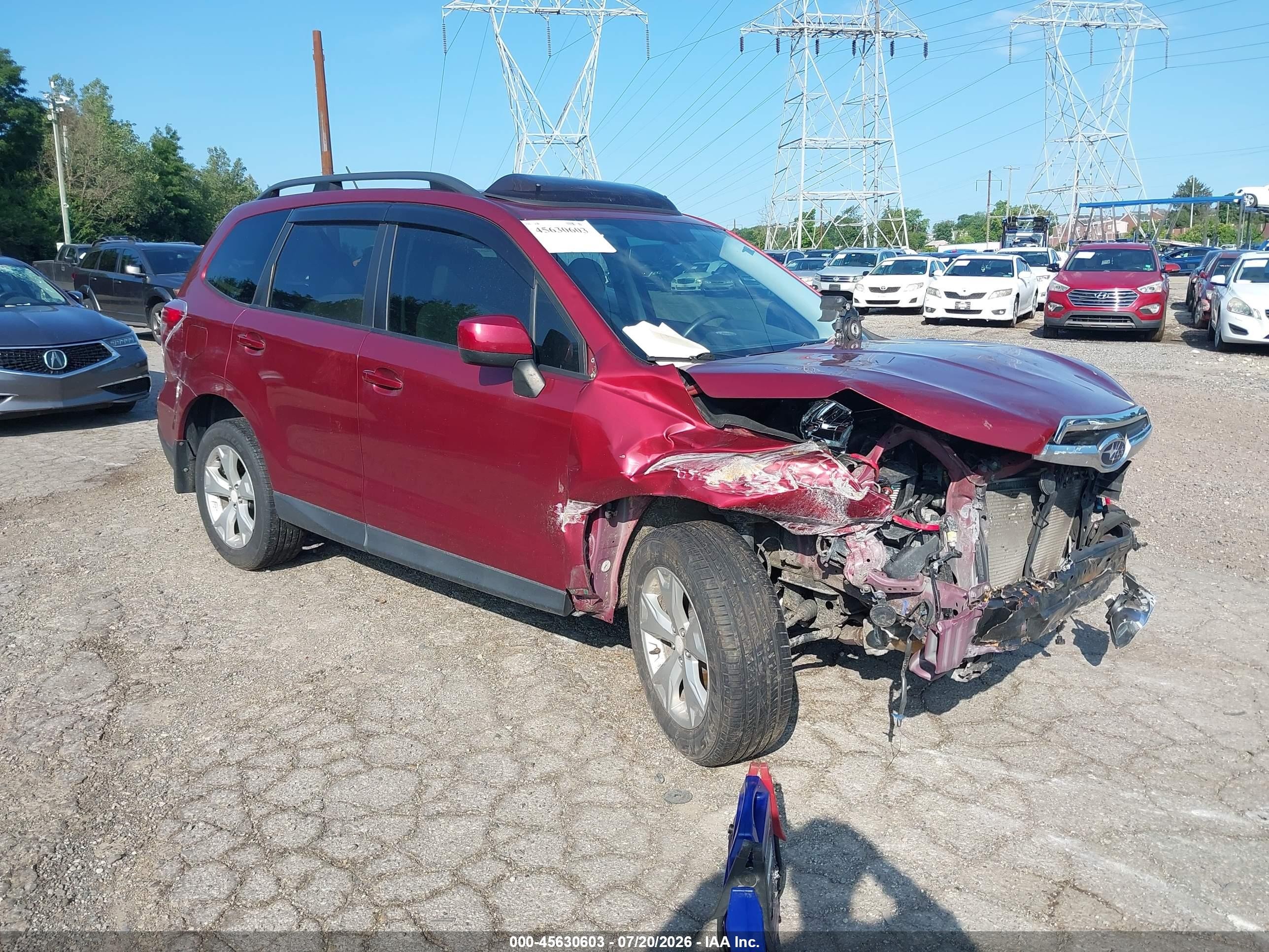 2015 Subaru Forester Premium, VIN JF2SJADC2FG412678 — Front end