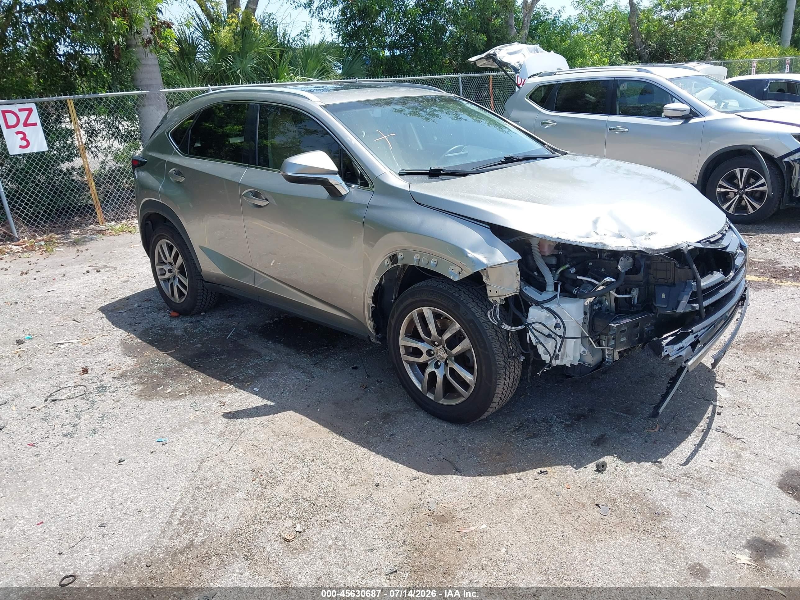 2015 Lexus NX 200t, VIN JTJYARBZ8F2019342 — Front end