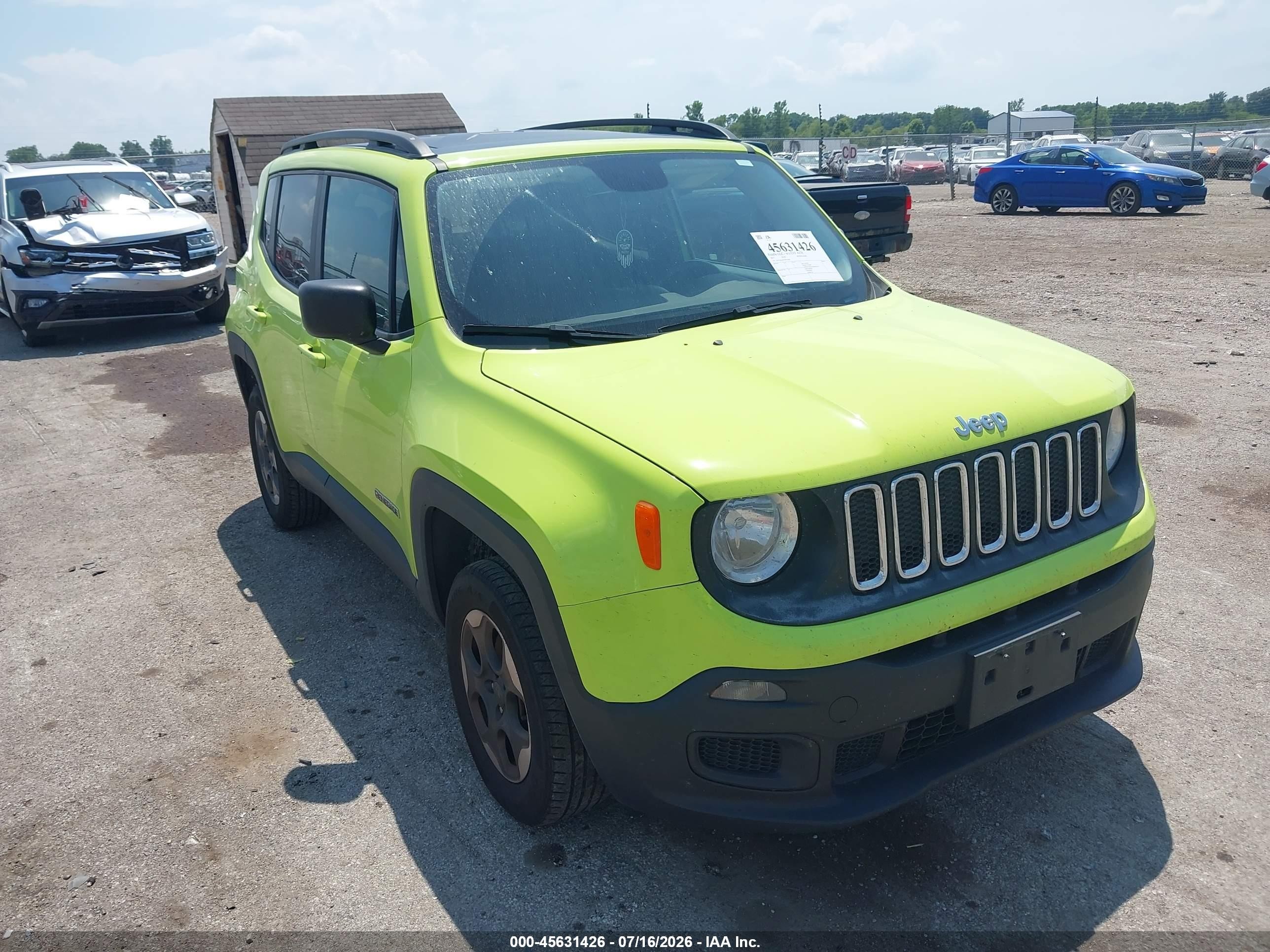 2017 Jeep Renegade Sport, VIN ZACCJBAB3HPF91808 — Normal wear