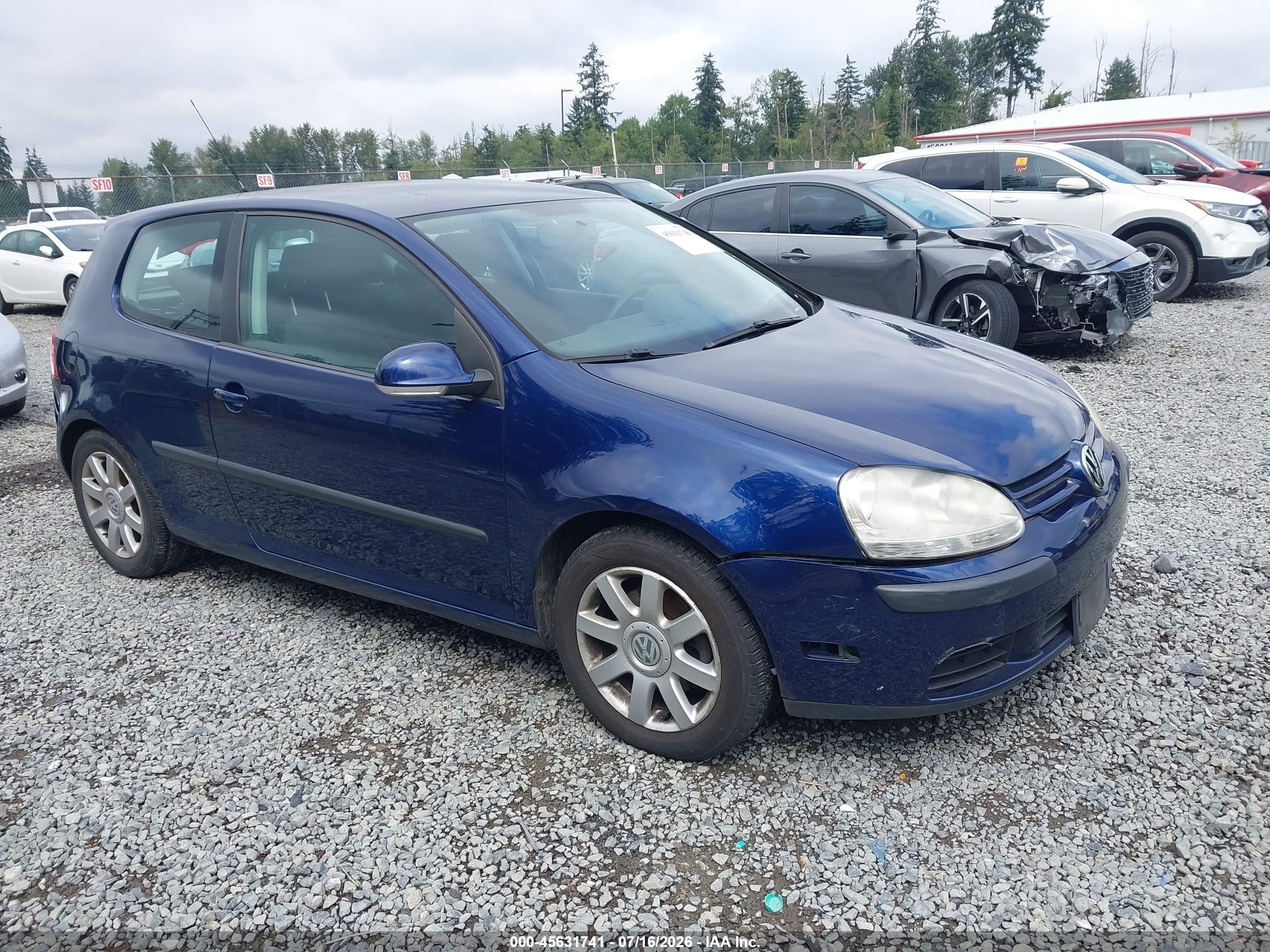 2007 Volkswagen Rabbit, VIN WVWBR71K37W278017 — Rear end