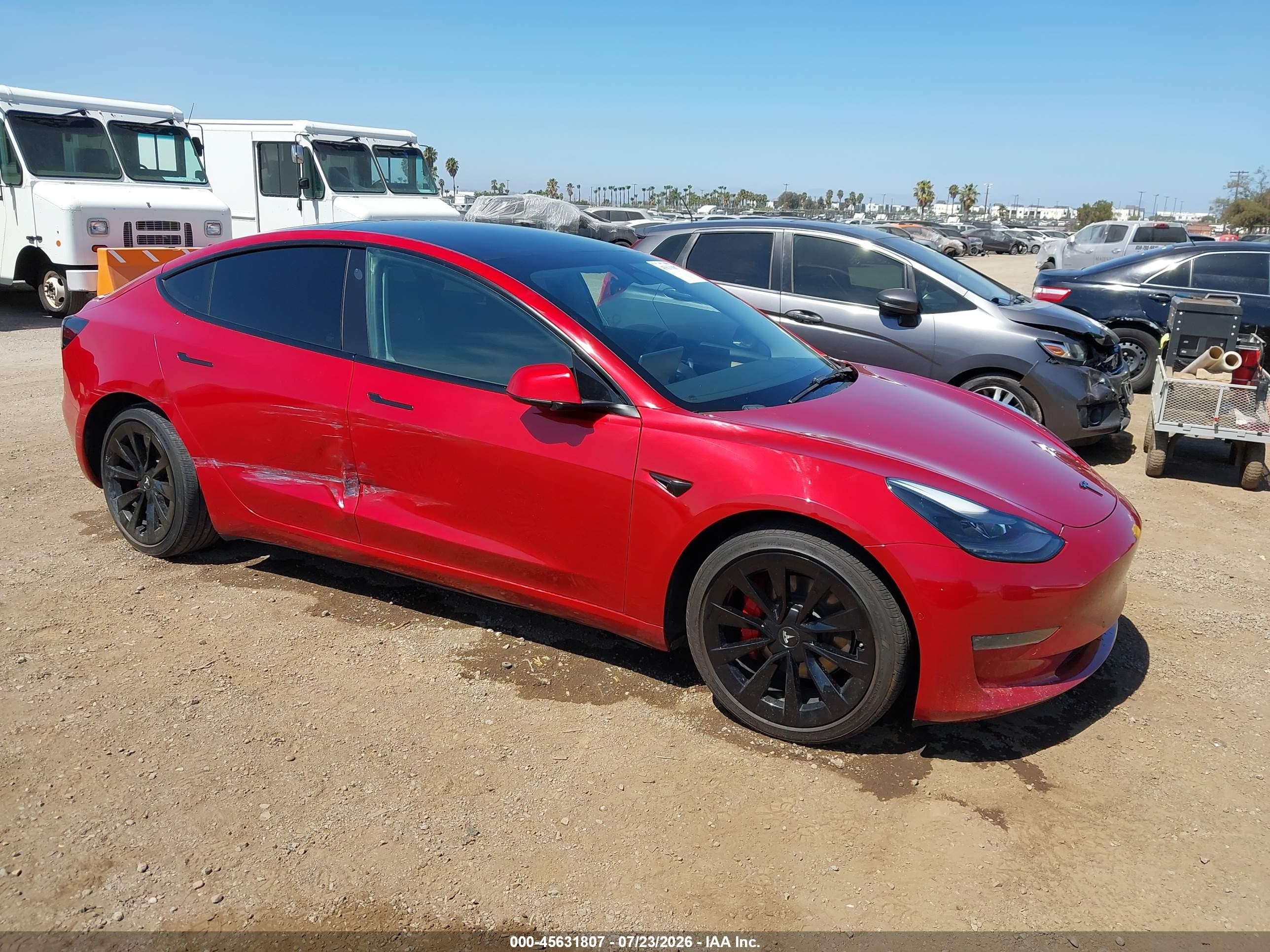 2022 Tesla Model 3, VIN 5YJ3E1EA8NF185851 — Side