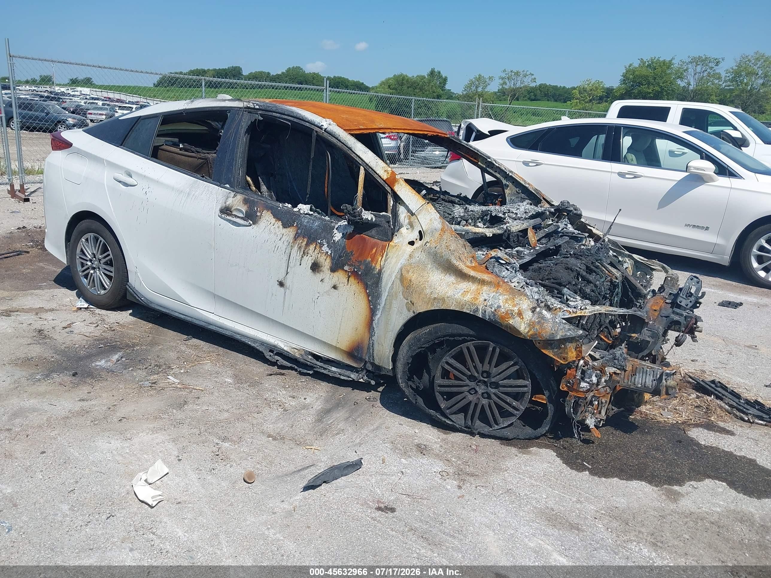 2021 Toyota Prius Limited, VIN JTDKAMFP2M3189109 — Burn