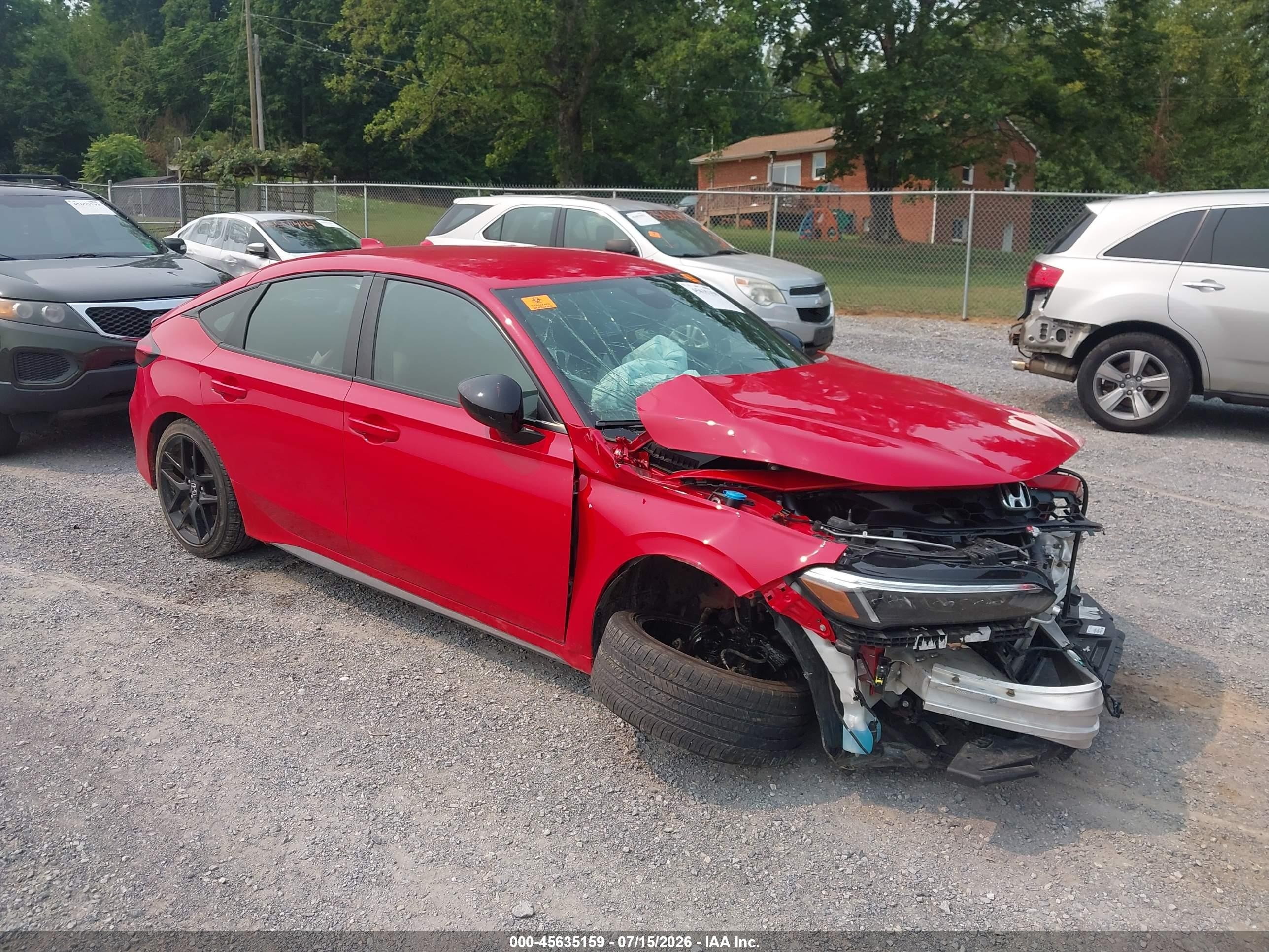 2024 Honda Civic Sport, VIN 19XFL2H85RE016643 — Biohazard / chemical