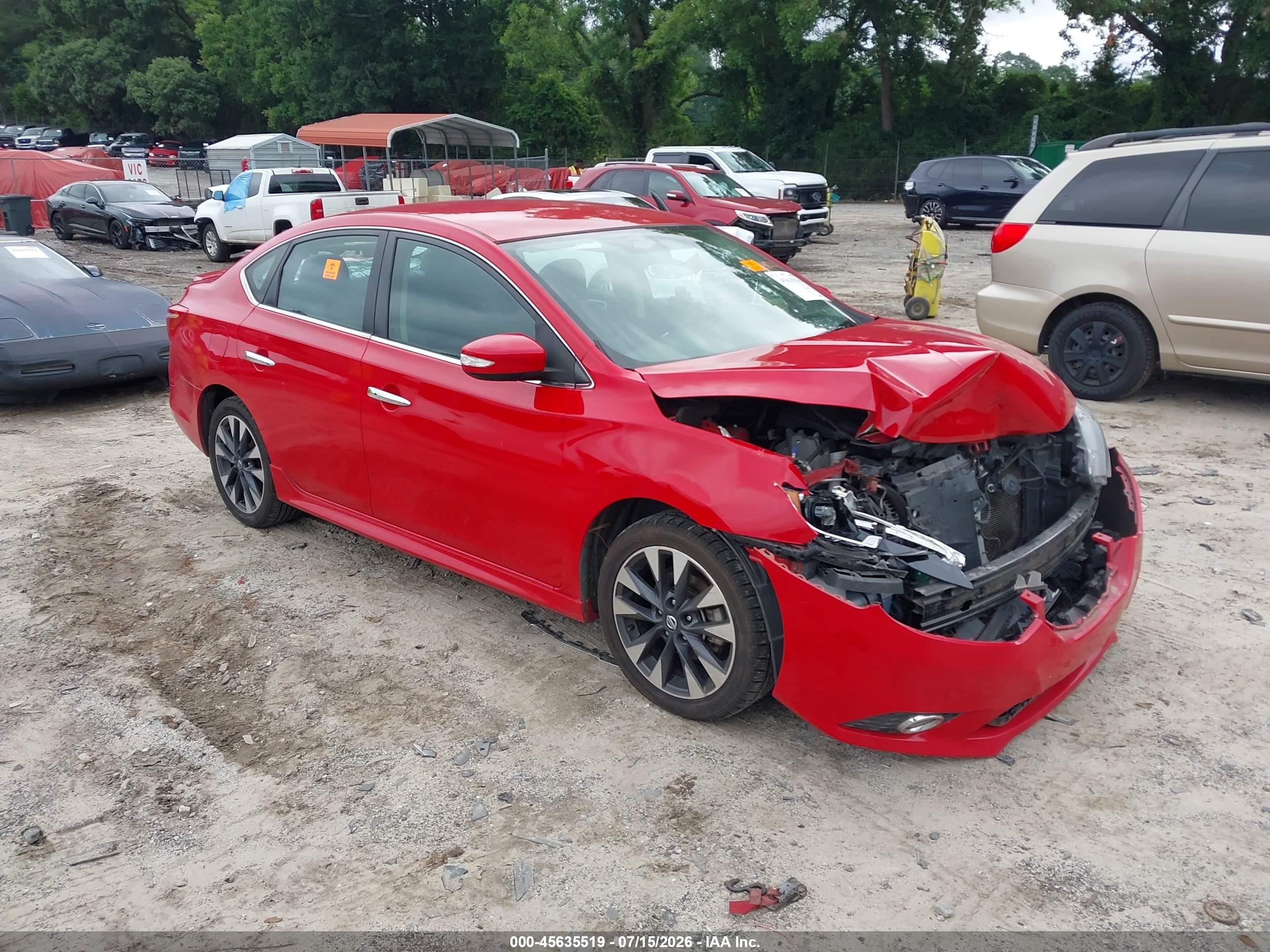 2019 Nissan Sentra S, VIN 3N1AB7AP6KY305873 — Biohazard / chemical