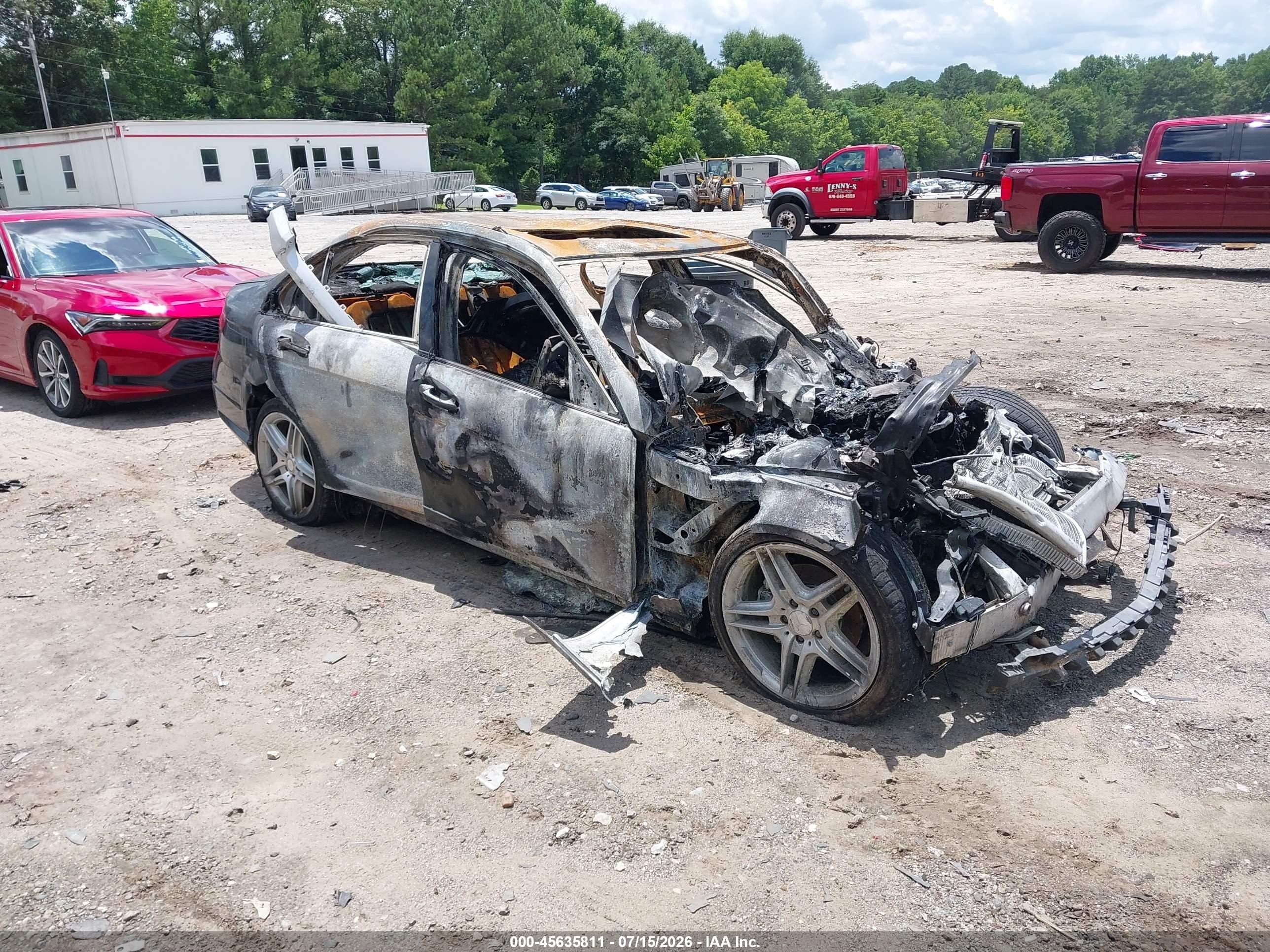 2012 Mercedes-Benz C 250 Sport, VIN WDDGF4HB8CR212712 — Burn