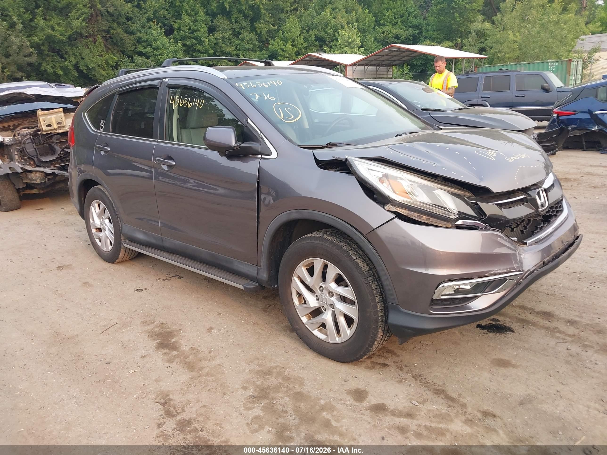 2015 Honda CR-V EX-L, VIN 2HKRM4H7XFH664385 — Front end