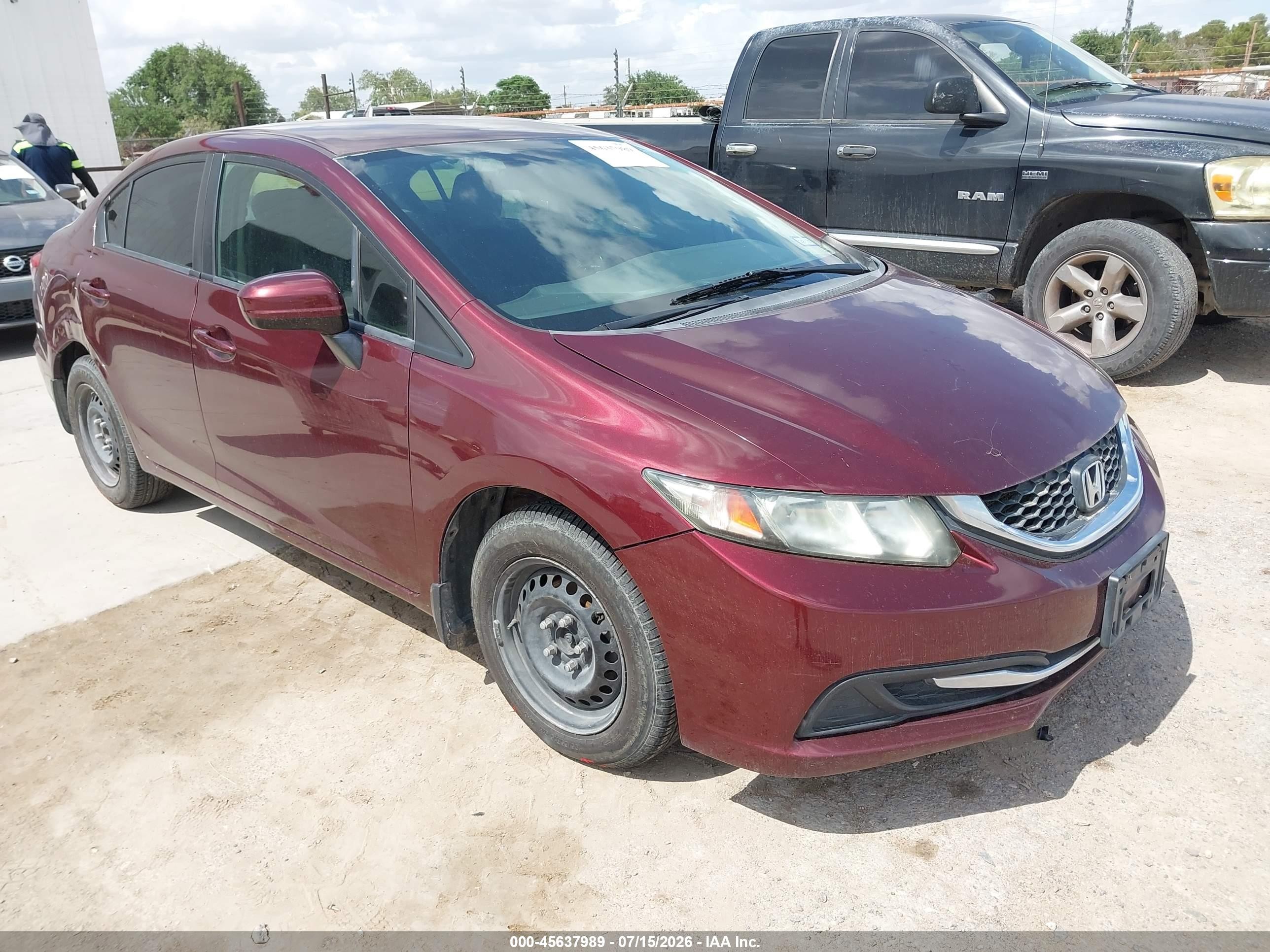 2014 Honda Civic LX, VIN 19XFB2F55EE038051 — Water / flood
