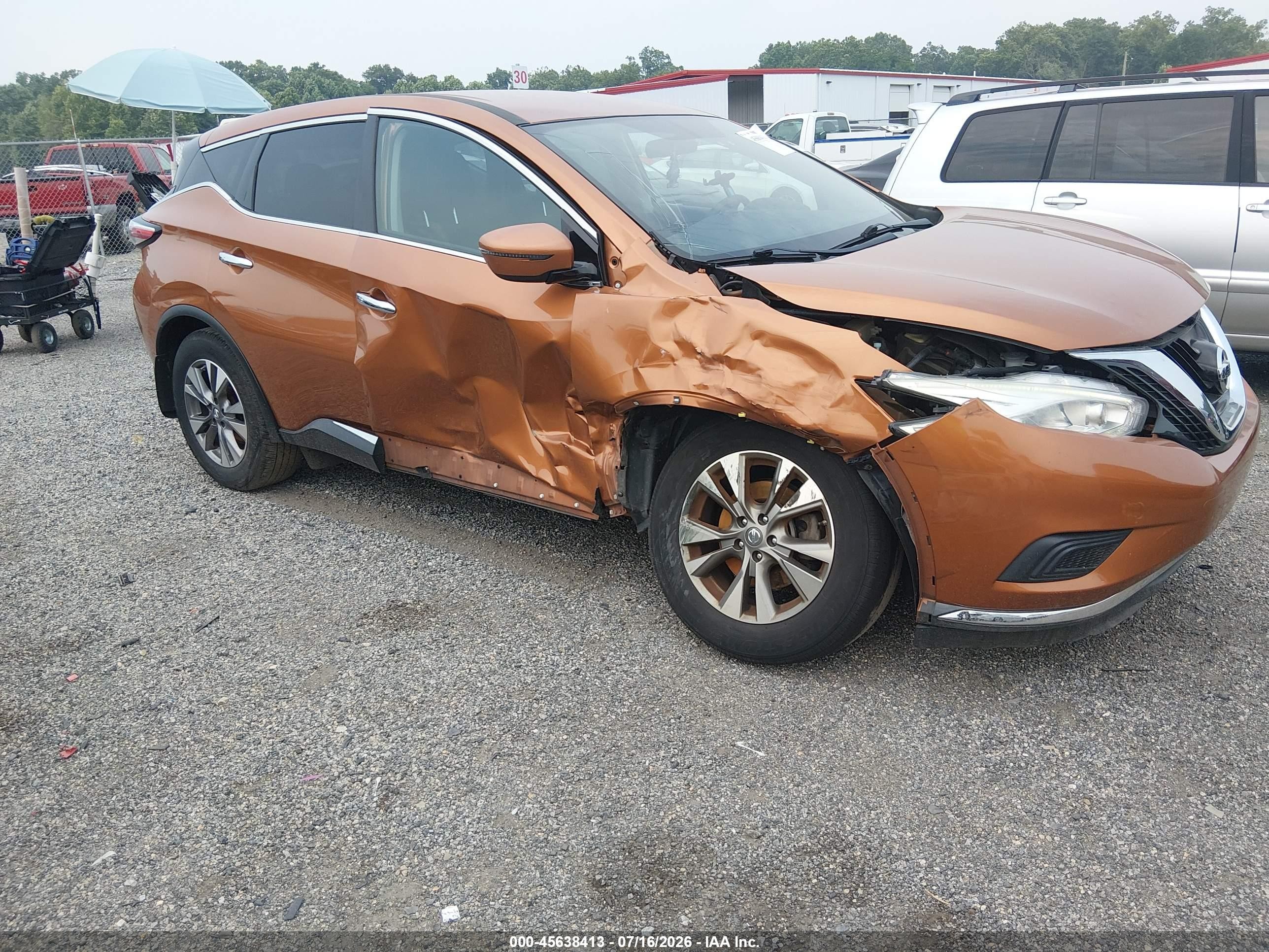 2016 Nissan Murano SV, VIN 5N1AZ2MH1GN129475 — Front end