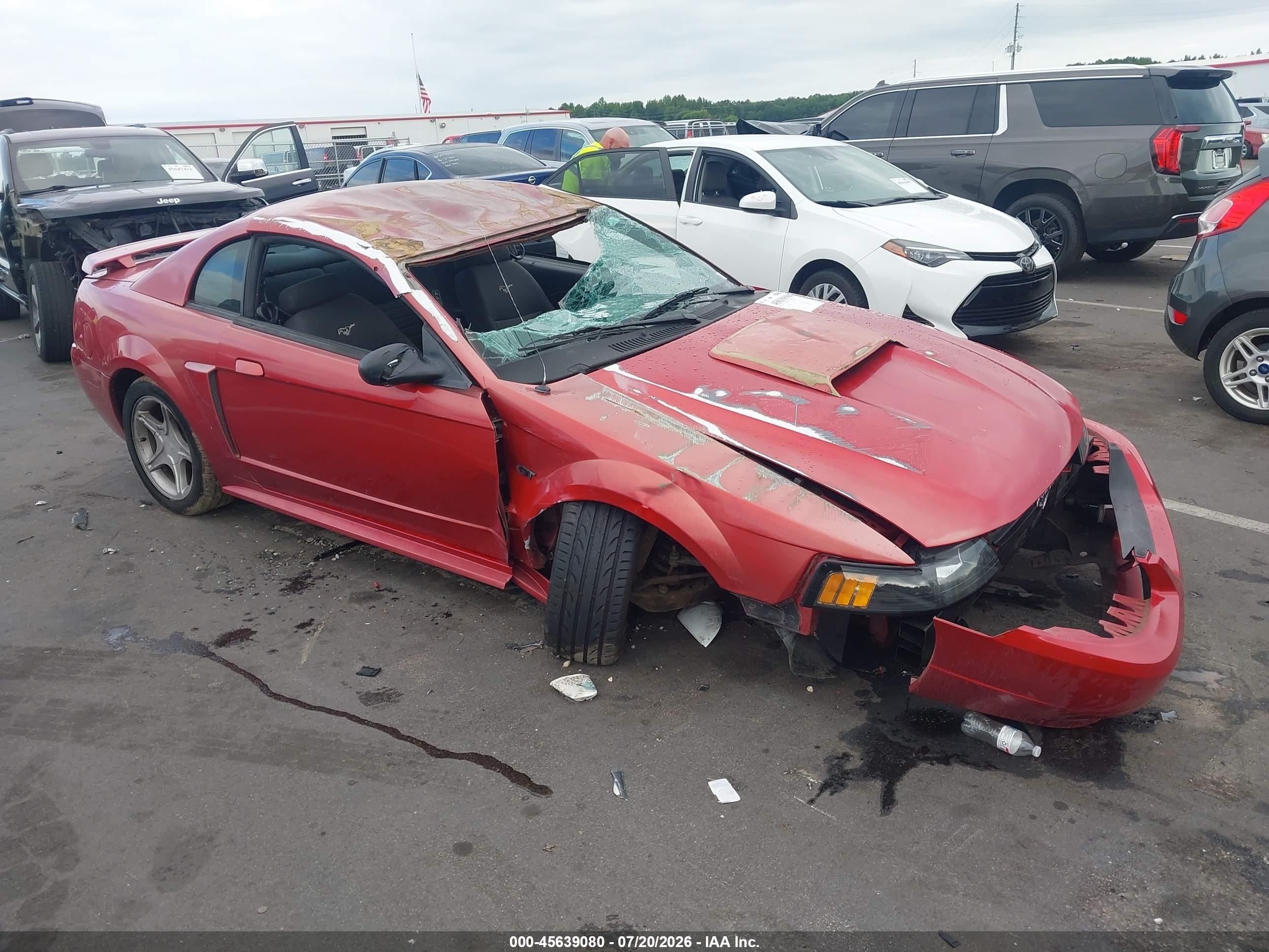 2002 Ford Mustang GT Deluxe, VIN 1FAFP42X12F185723 — Rollover