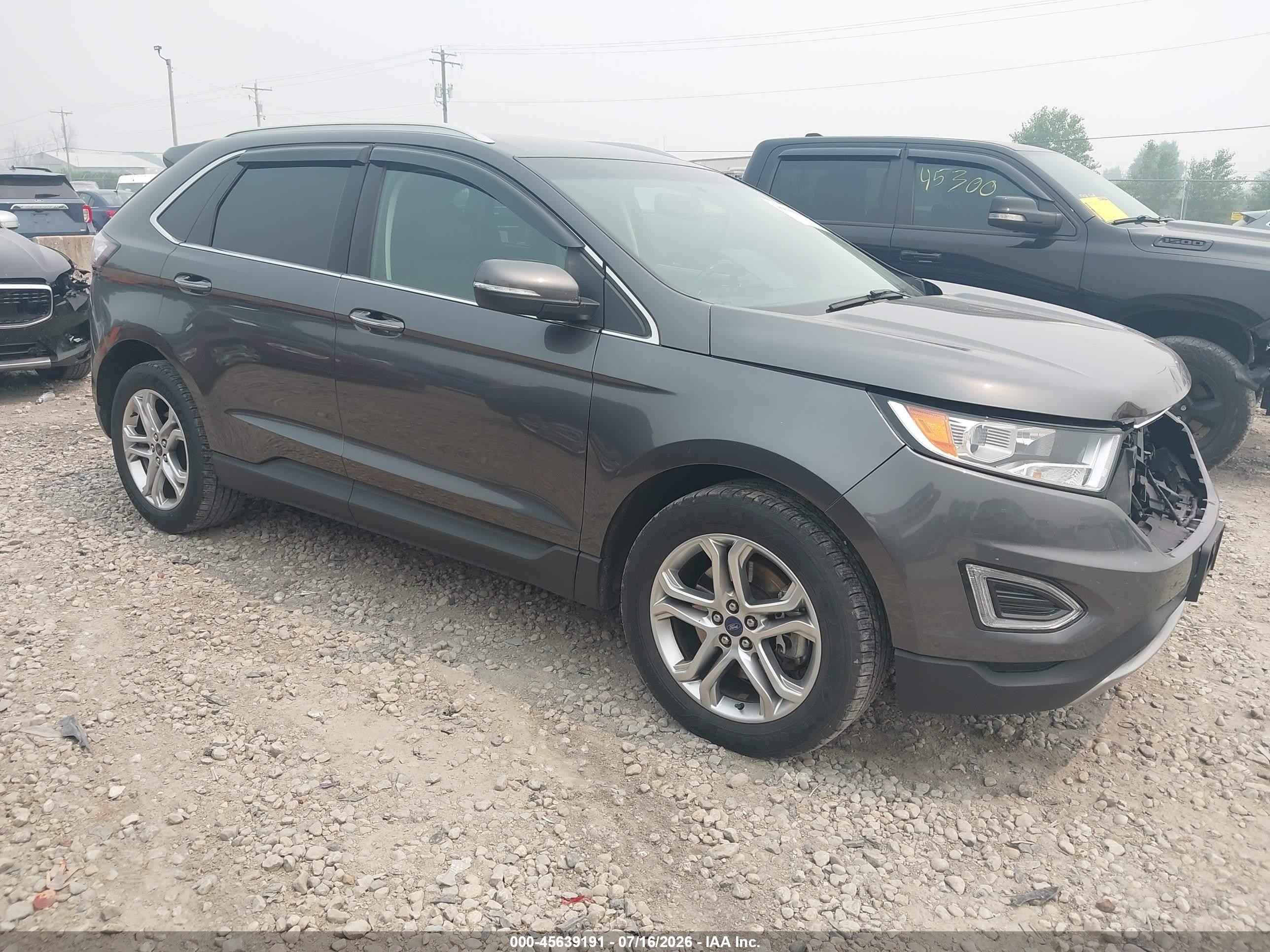 2017 Ford Edge Titanium, VIN 2FMPK4K96HBB98486 — Front end