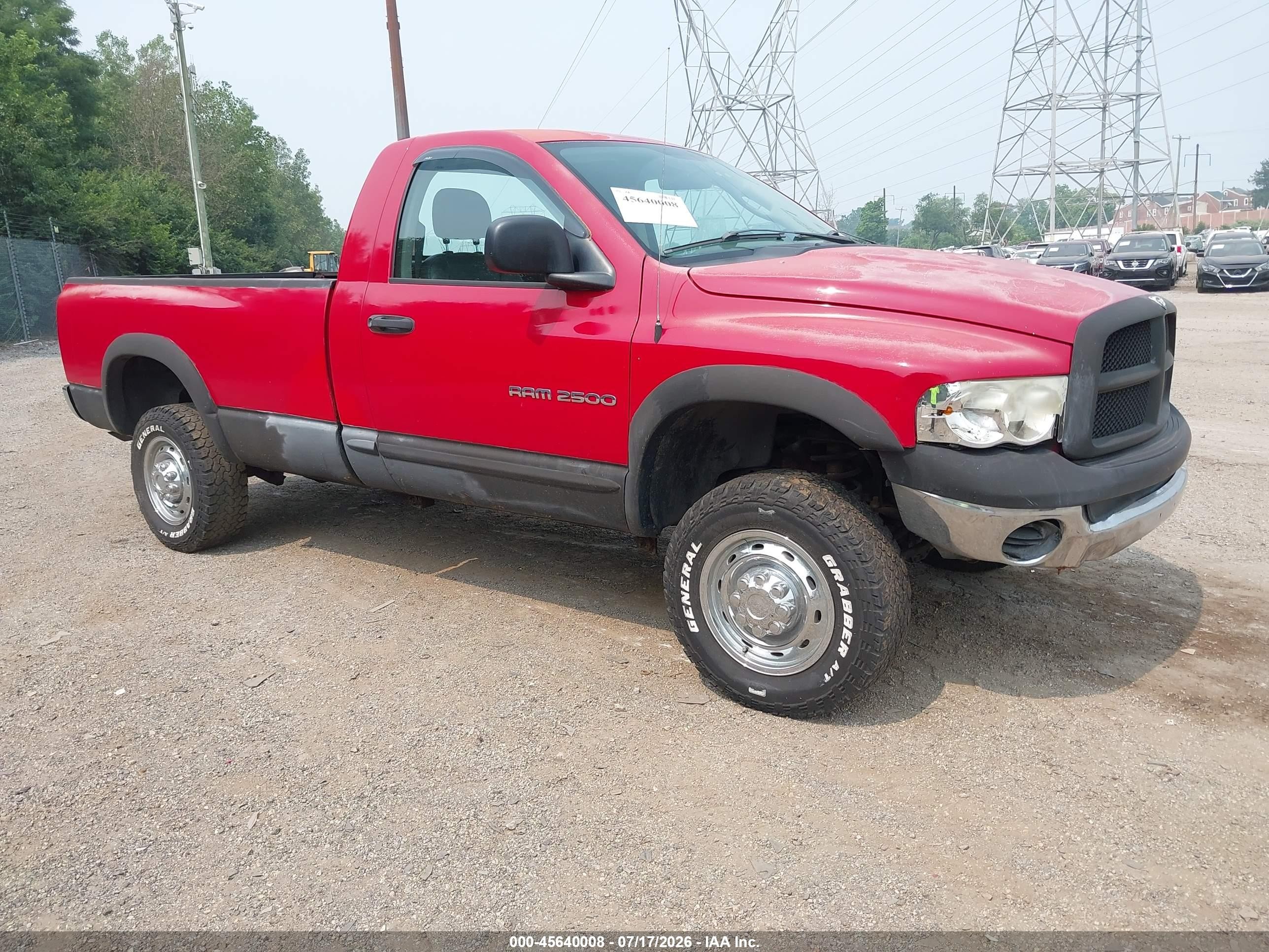 2005 Dodge 2500 ST, VIN 3D7KS26D15G857414 — Обычный износ