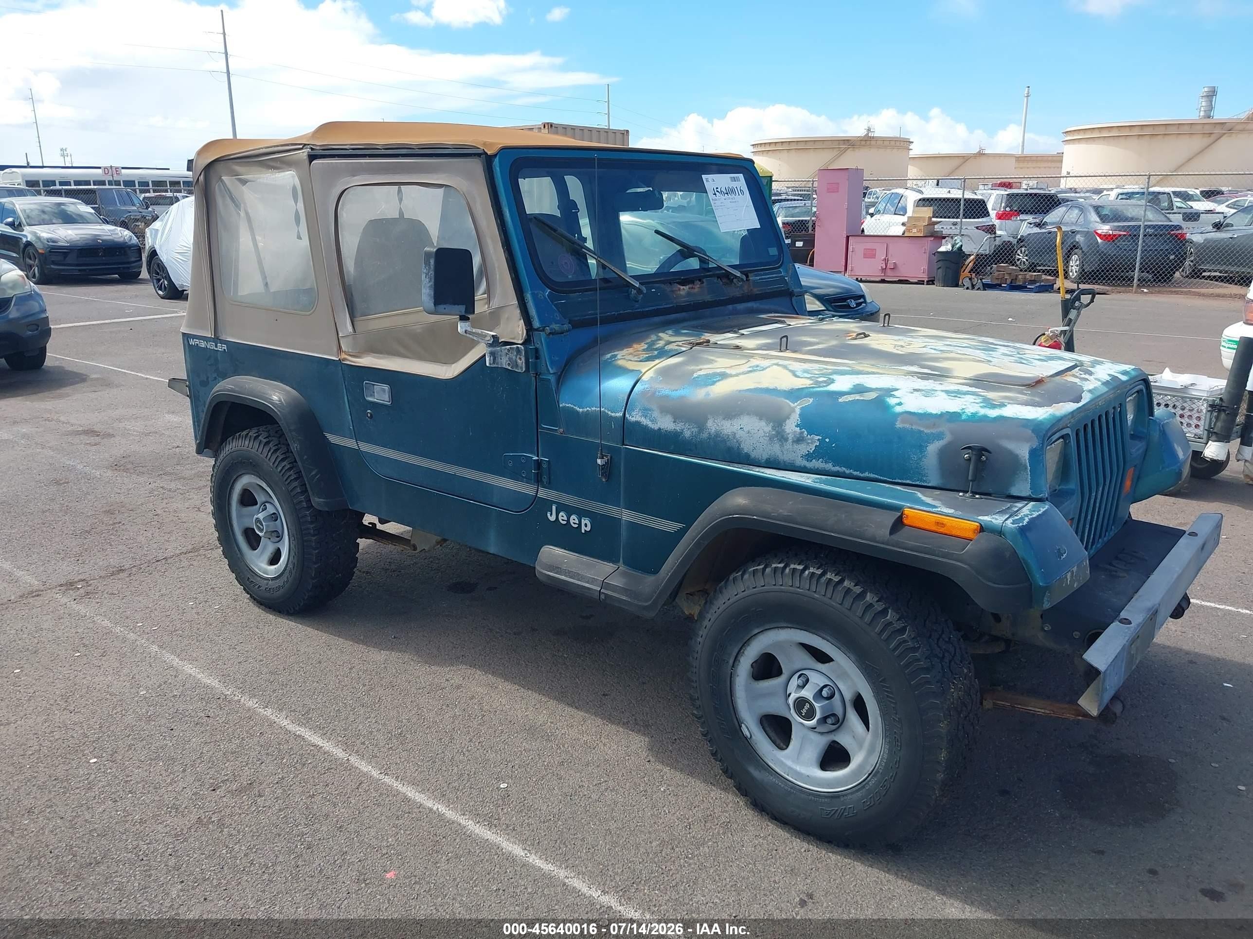 1995 Jeep Wrangler S, VIN 1J4FY19P7SP237890 — Normal wear
