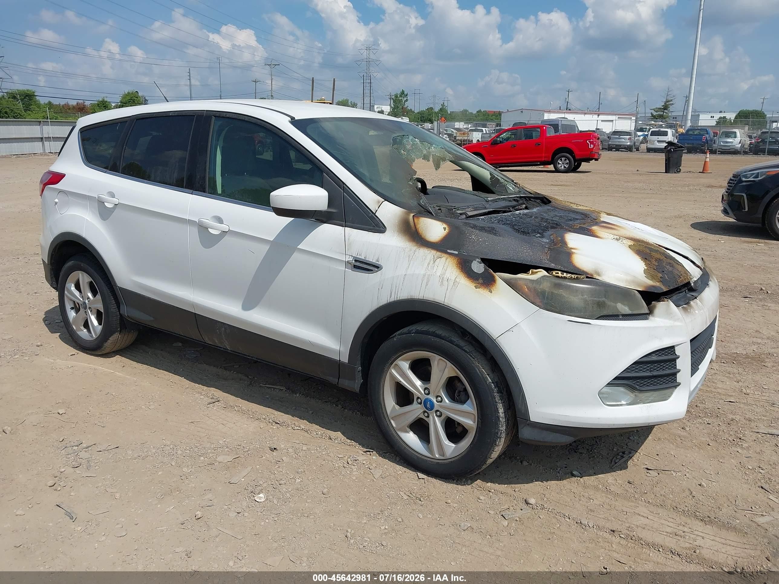 2013 Ford Escape SE, VIN 1FMCU0GX7DUA73977 — Engine fire