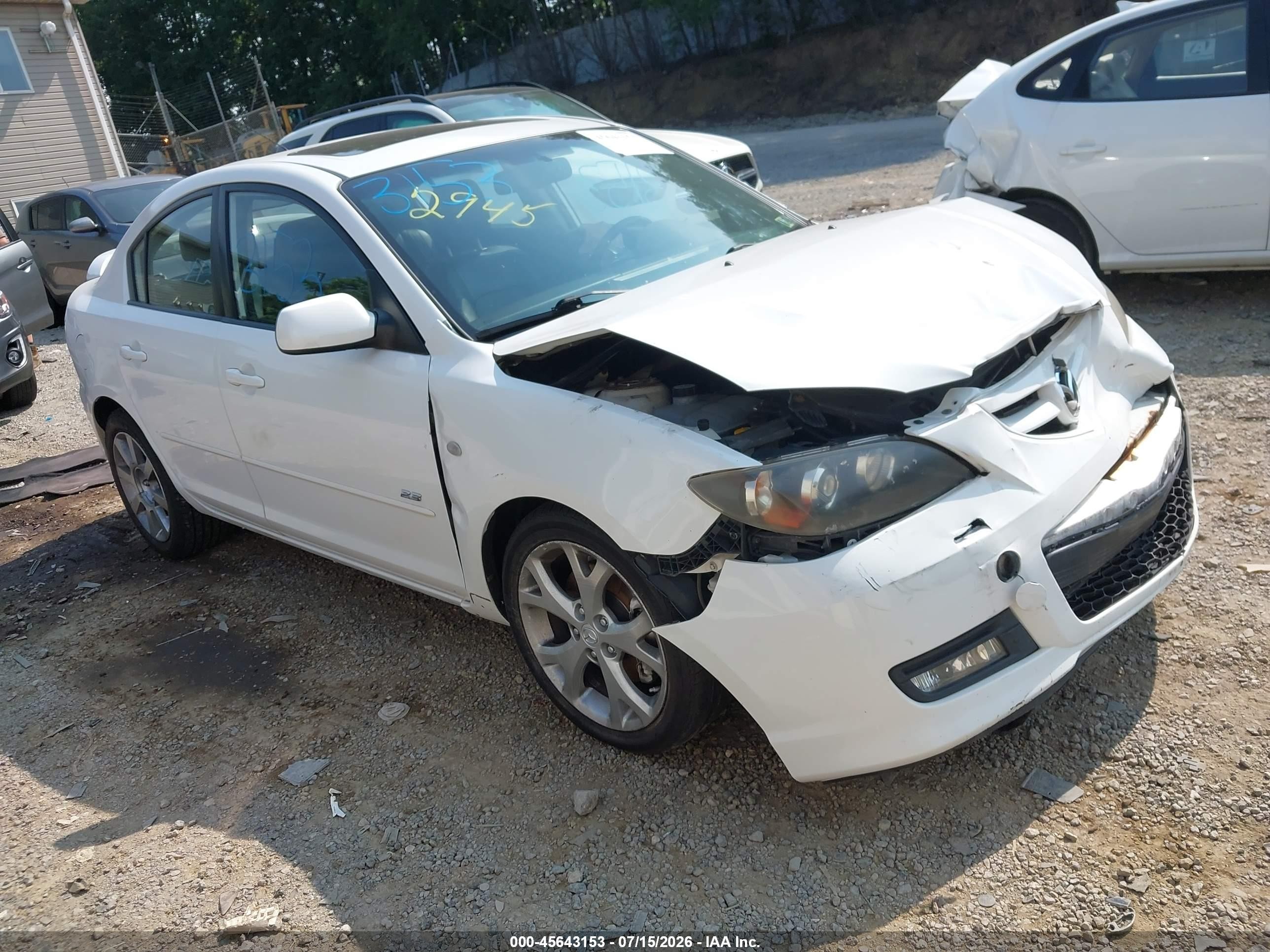 2008 Mazda 3 S GT, VIN JM1BK324581122945 — Front end