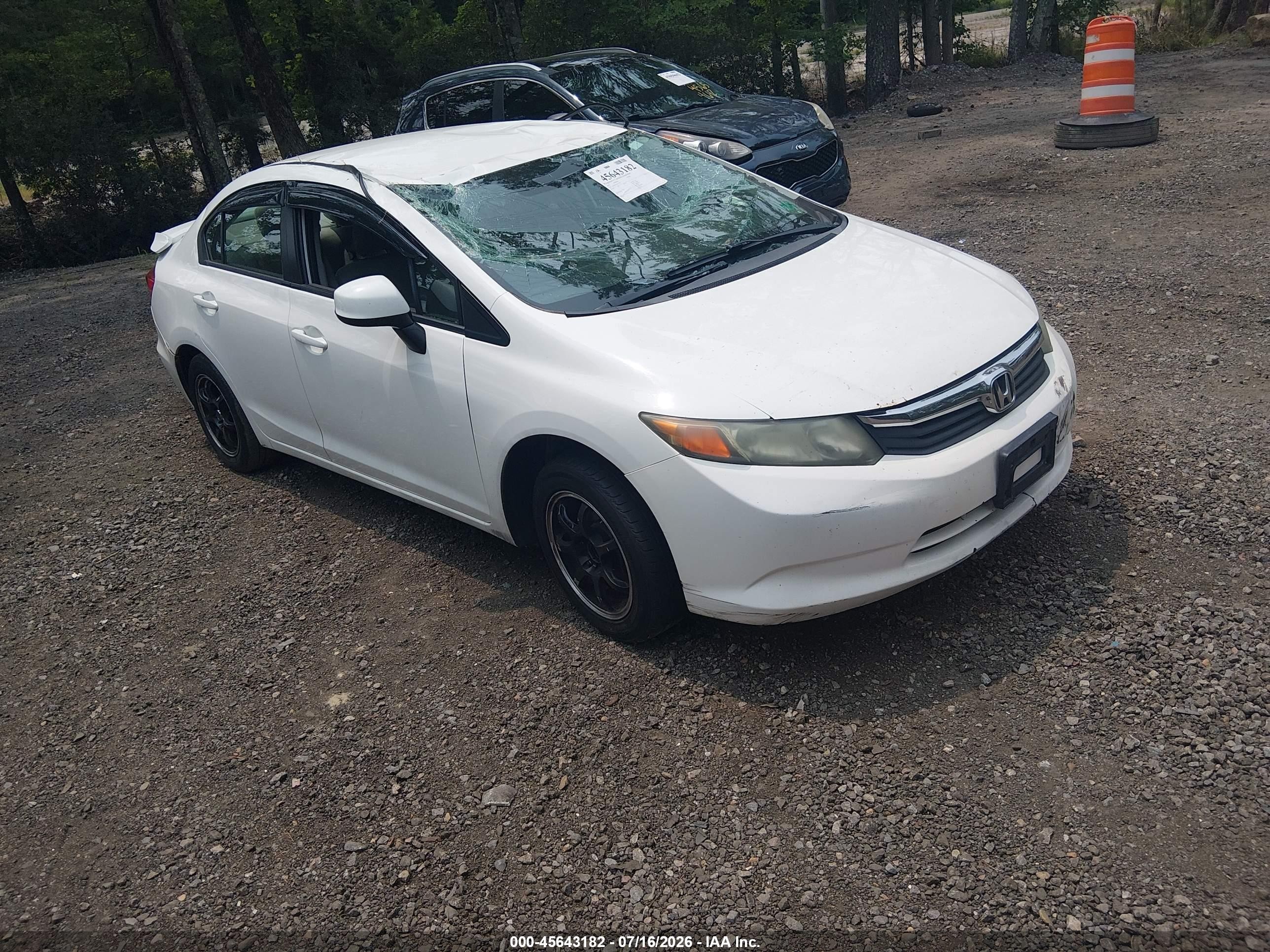 2012 Honda Civic LX, VIN 19XFB2F56CE327453 — Rollover