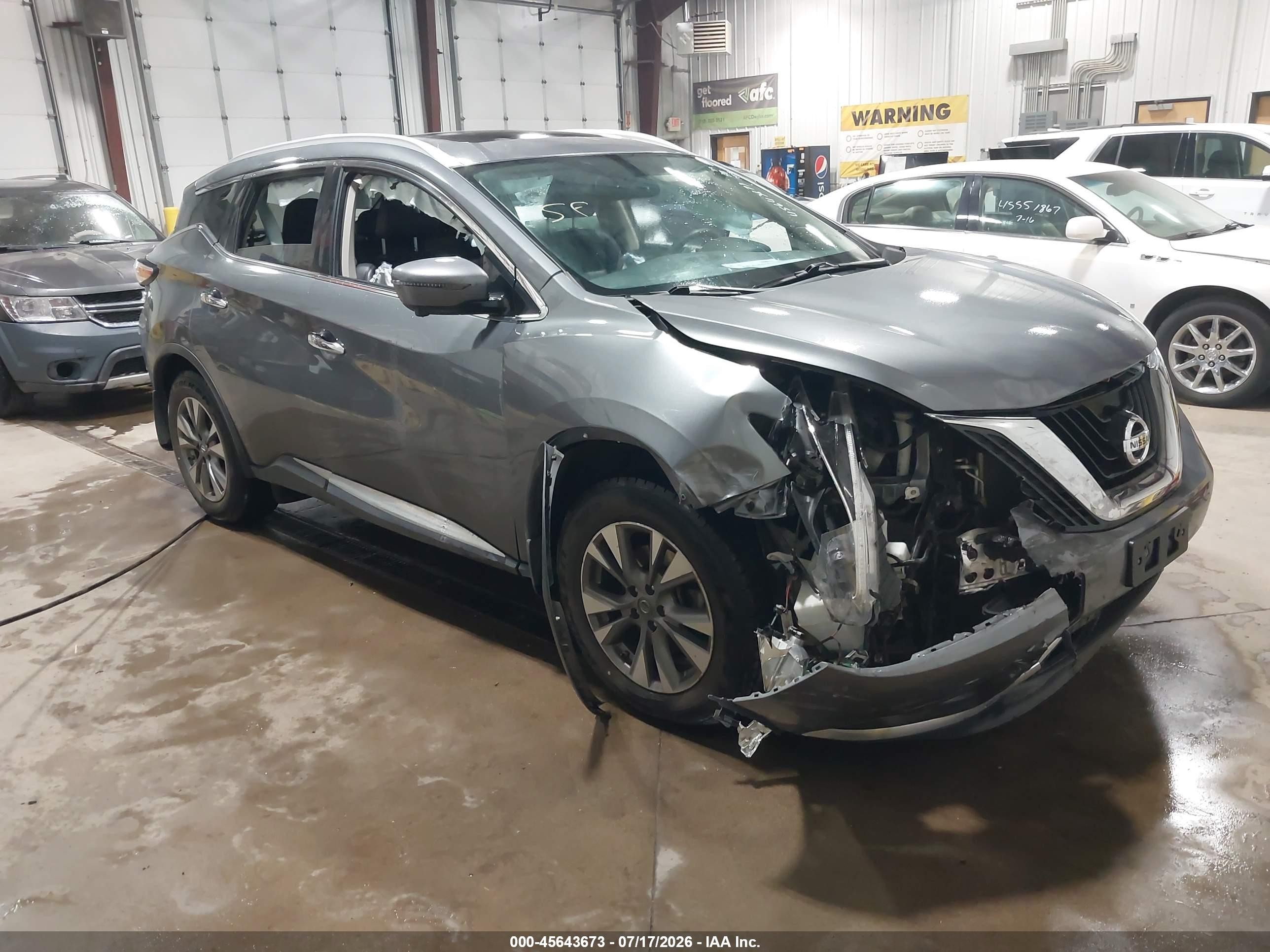 2018 Nissan Murano SV, VIN 5N1AZ2MH4JN193341 — Front end