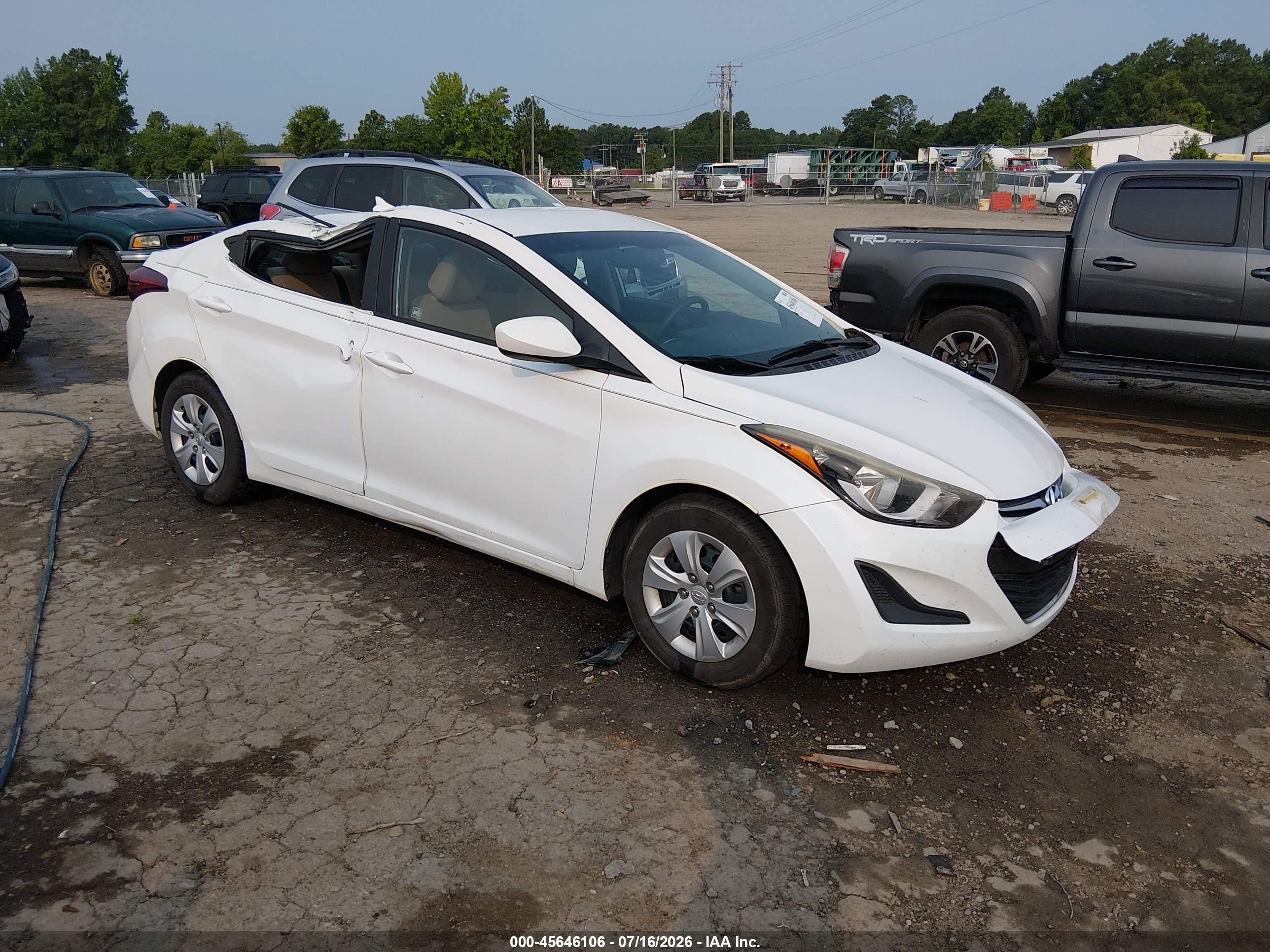 2016 Hyundai Elantra SE, VIN 5NPDH4AE1G8732694 — Roof