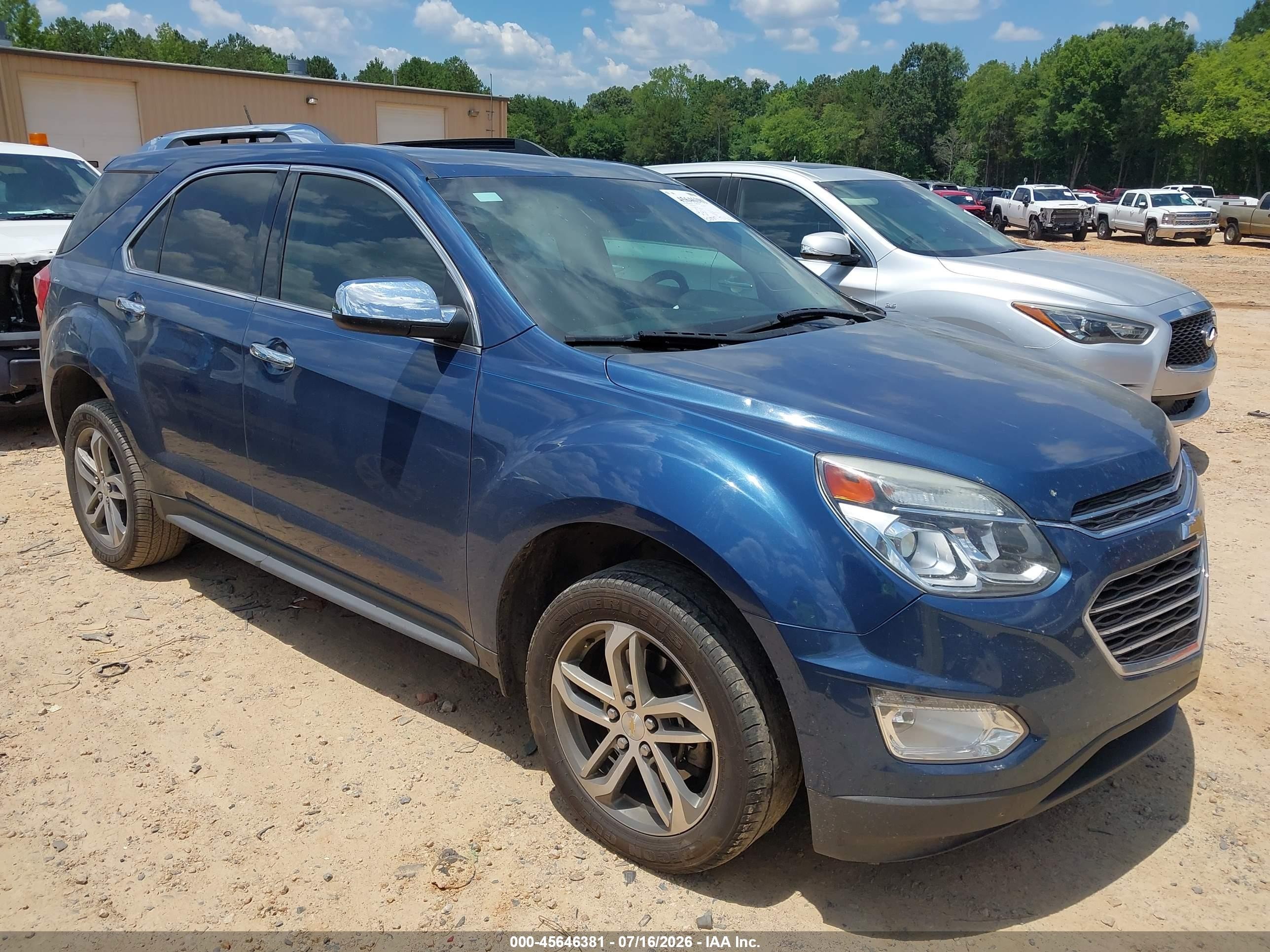 2016 Chevrolet Equinox LTZ, VIN 2GNALDEK4G6268409 — Not stated