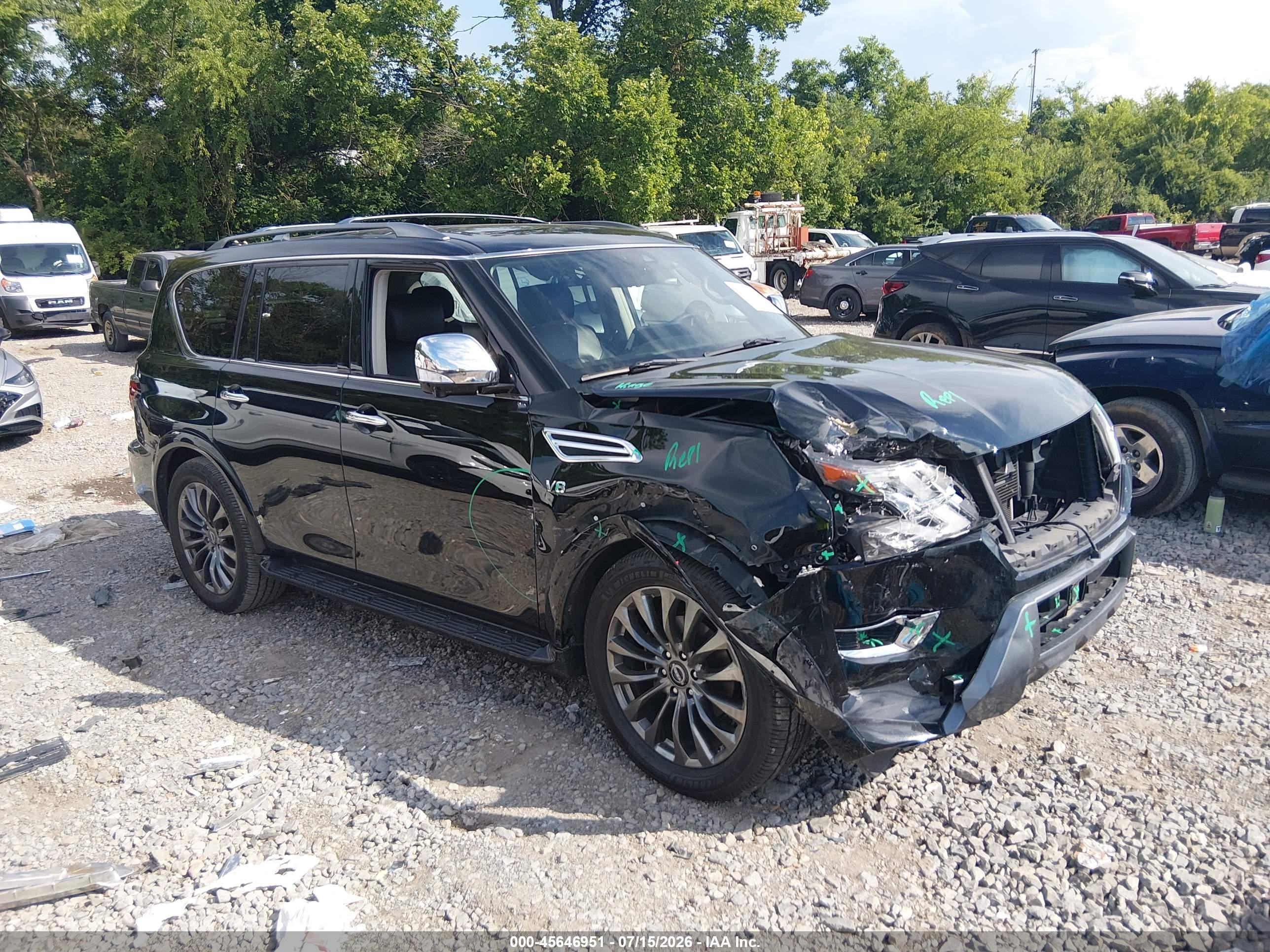 2021 Nissan Armada Platinum, VIN JN8AY2DBXM9795522 — Front end