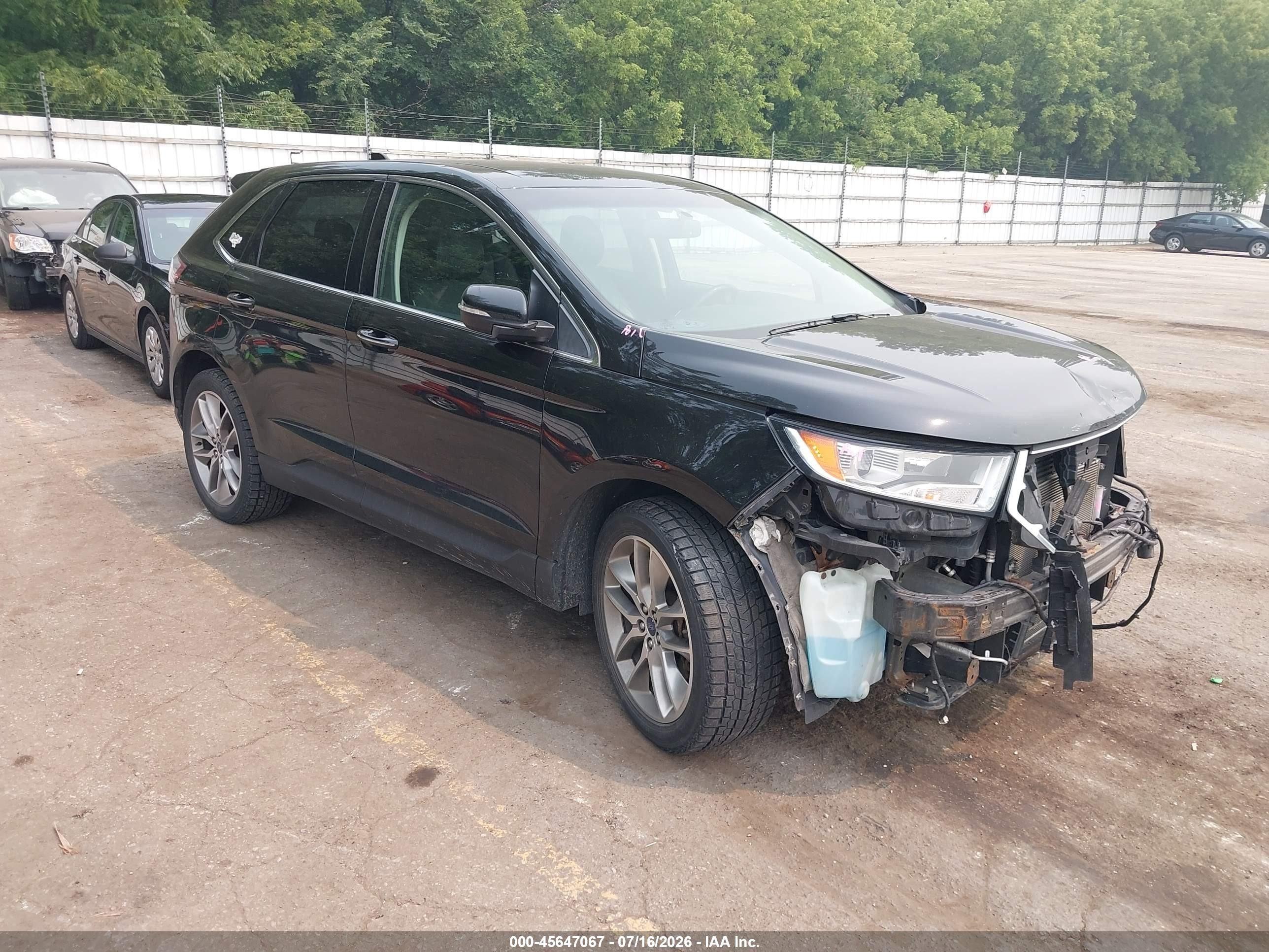 2017 Ford Edge Titanium, VIN 2FMPK4K81HBB87337 — Front end