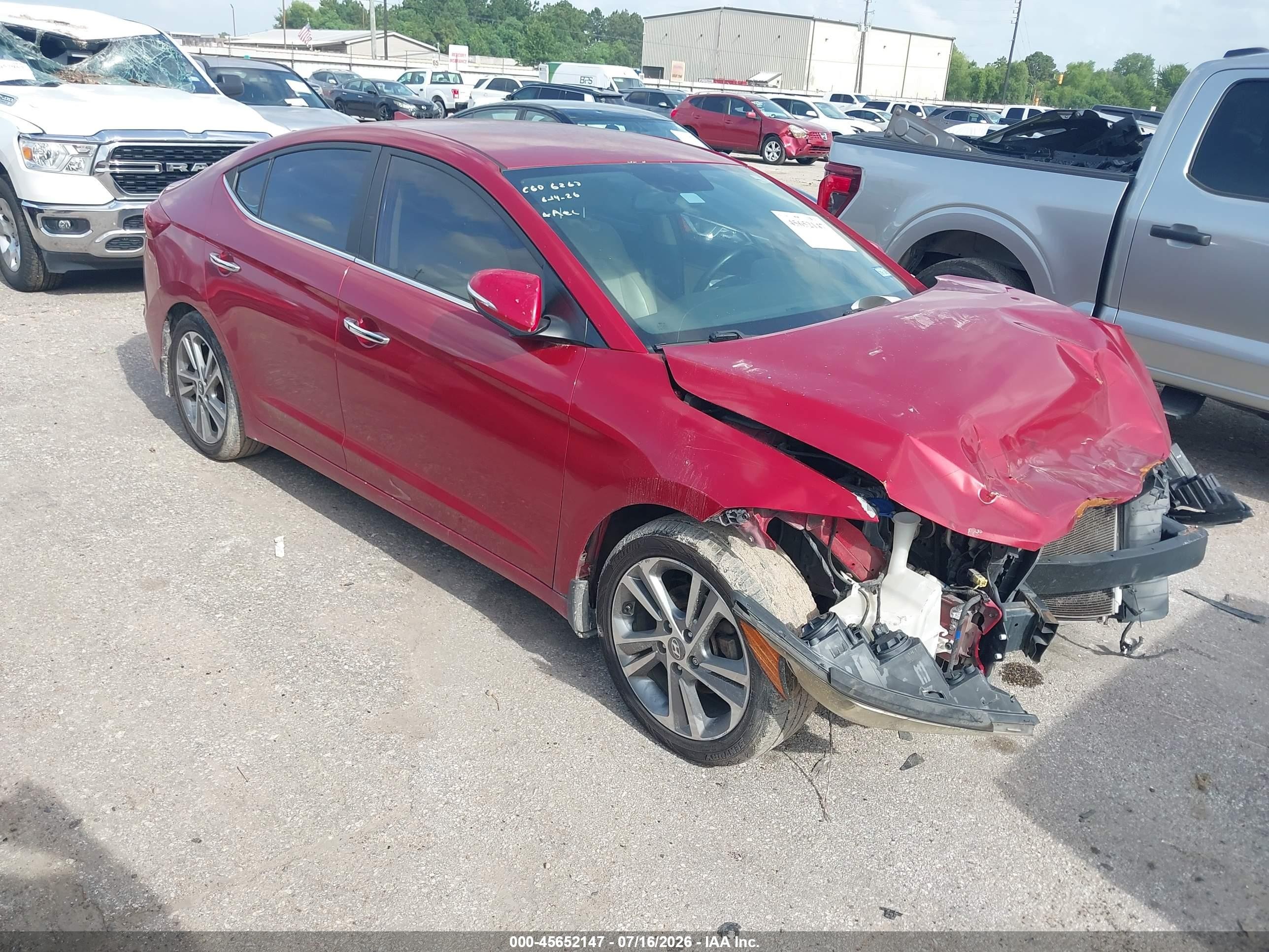 2017 Hyundai Elantra SE, VIN KMHD84LF6HU226190 — Front end
