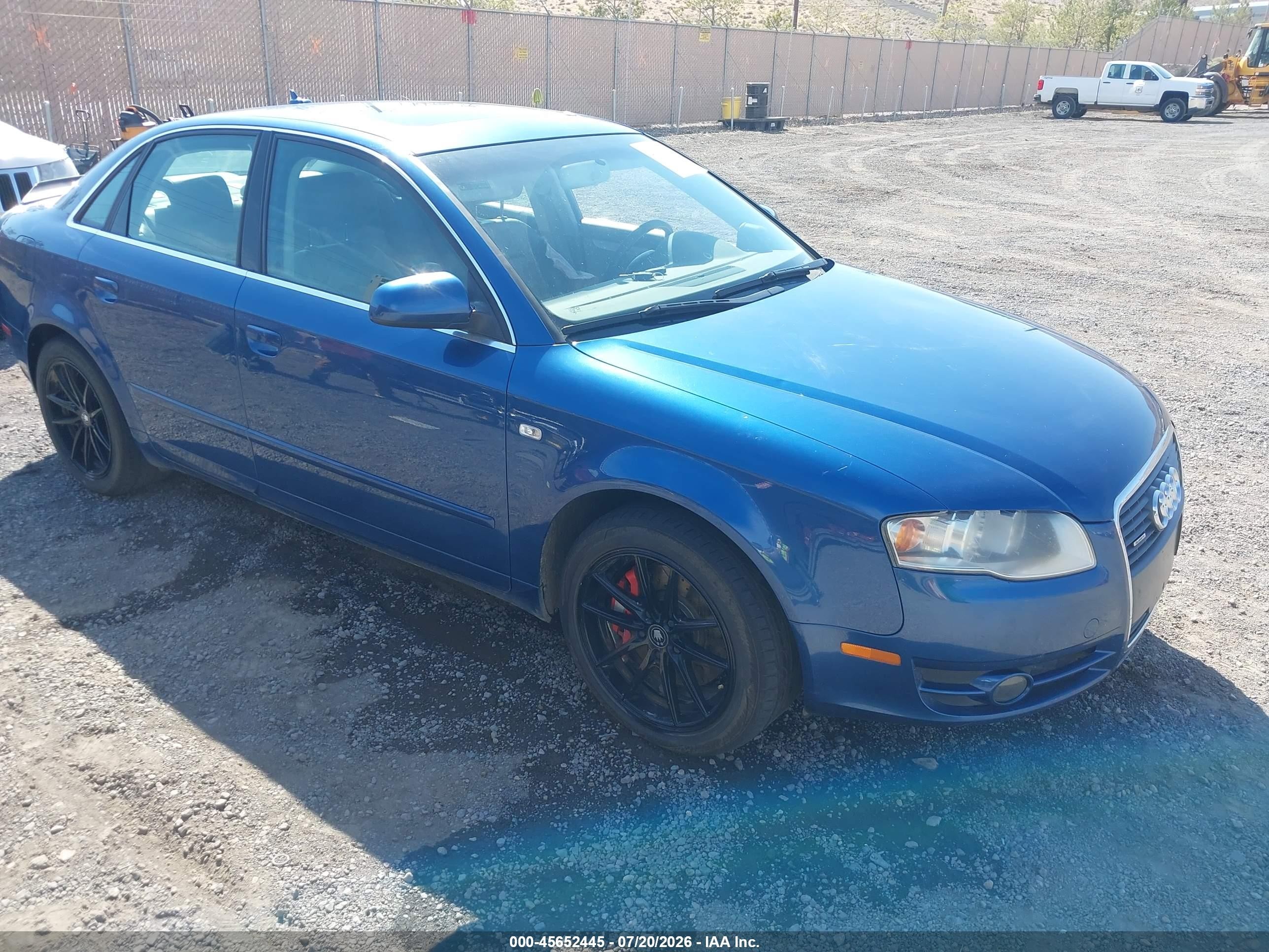2007 Audi A4 2.0T, VIN WAUDF78E37A161579 — Side