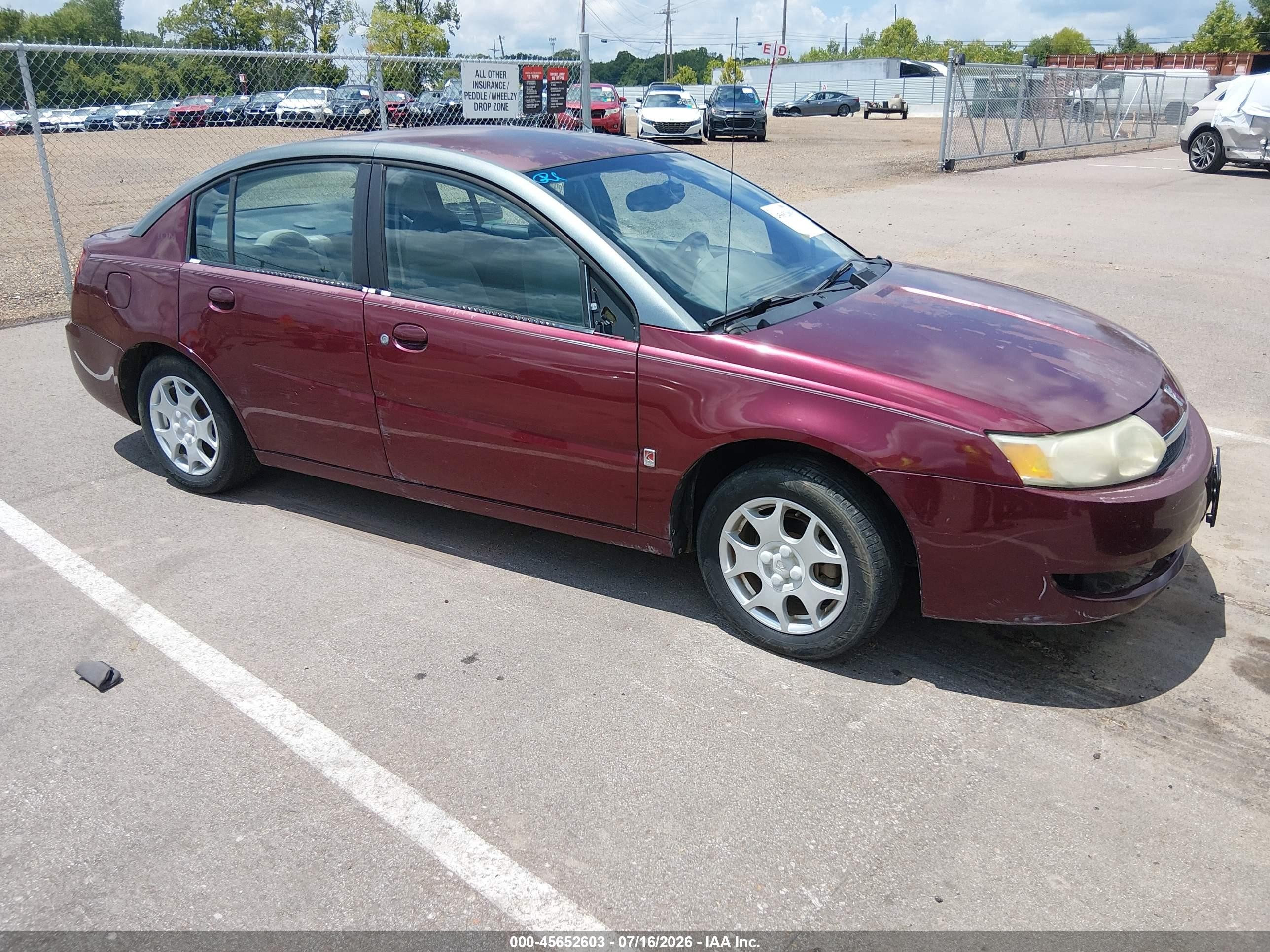 2003 Saturn ION ION 2, VIN 1G8AJ52F43Z110527 — Normal wear