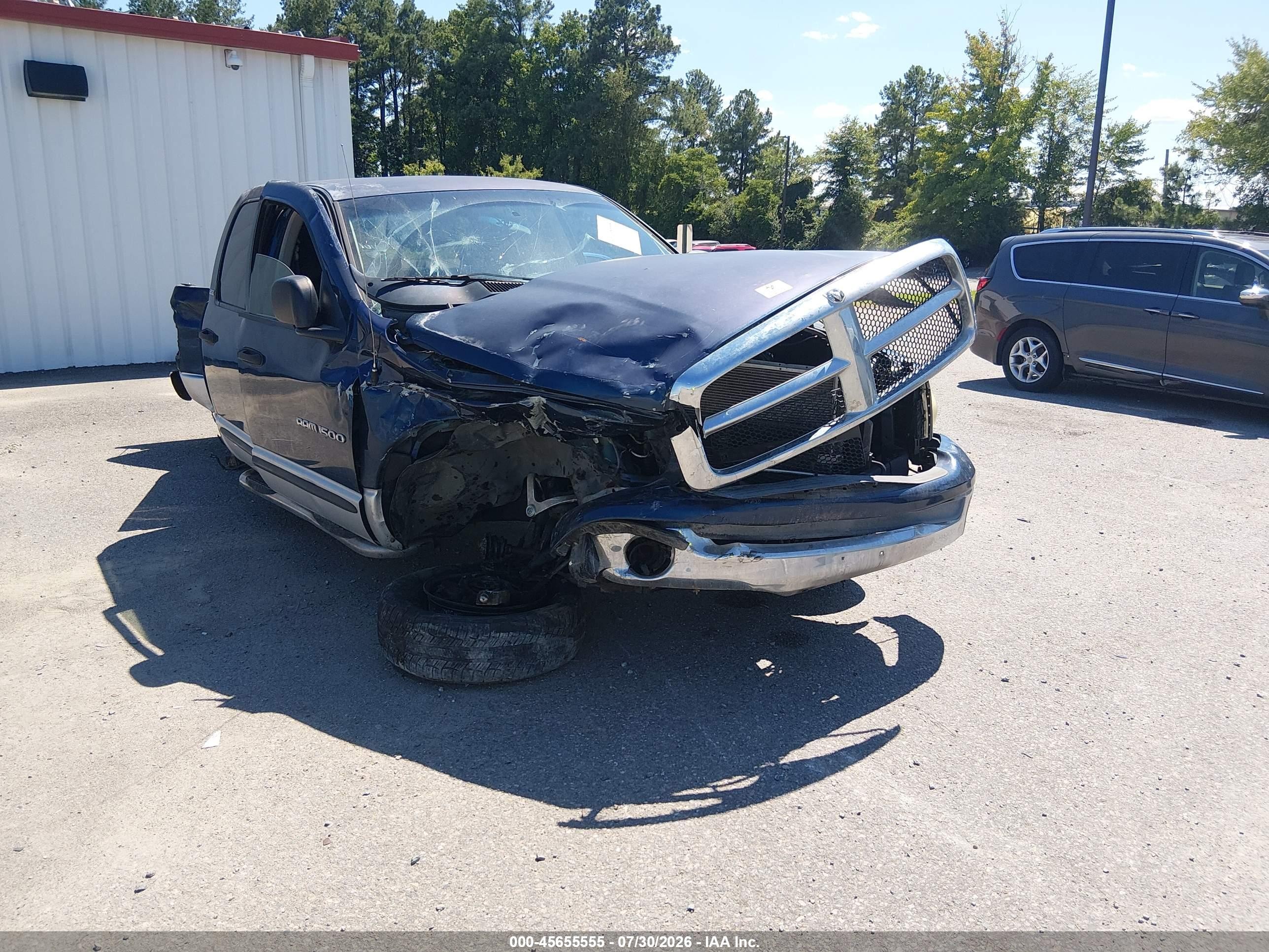 2002 Dodge 1500, VIN 3D7HU18N82G149080 — Опрокидывание