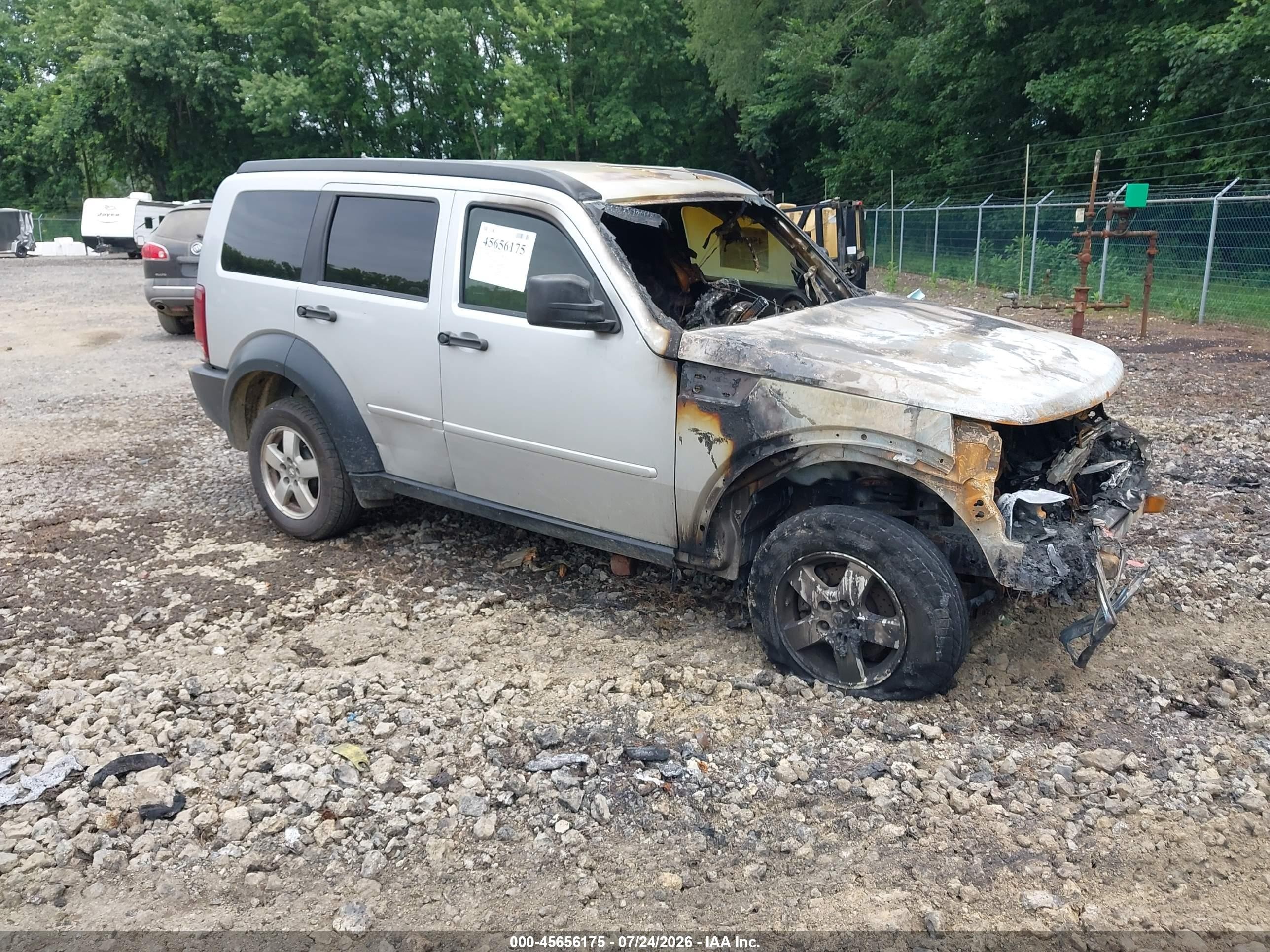 2008 Dodge Nitro SXT, VIN 1D8GU28K18W178823 — Engine fire