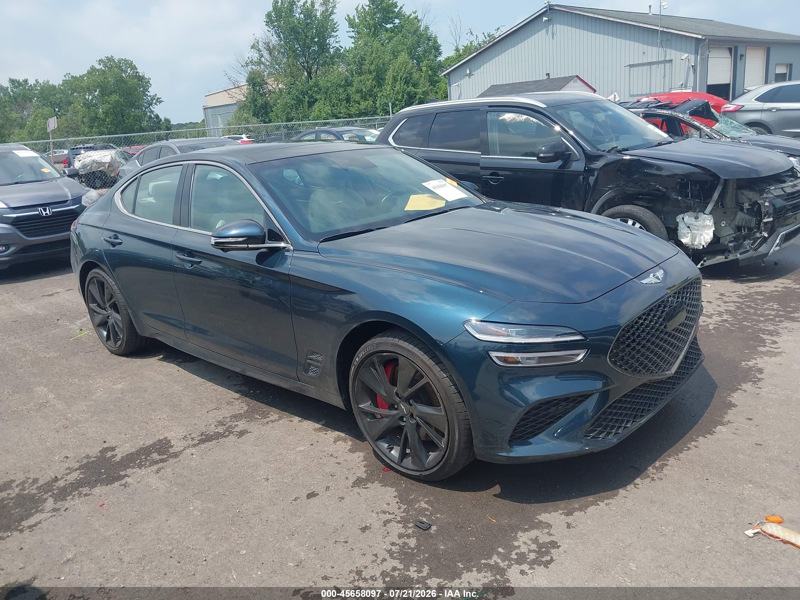 2022 Genesis G70 3.3T, VIN KMTG54TE1NU082532 — Rear end