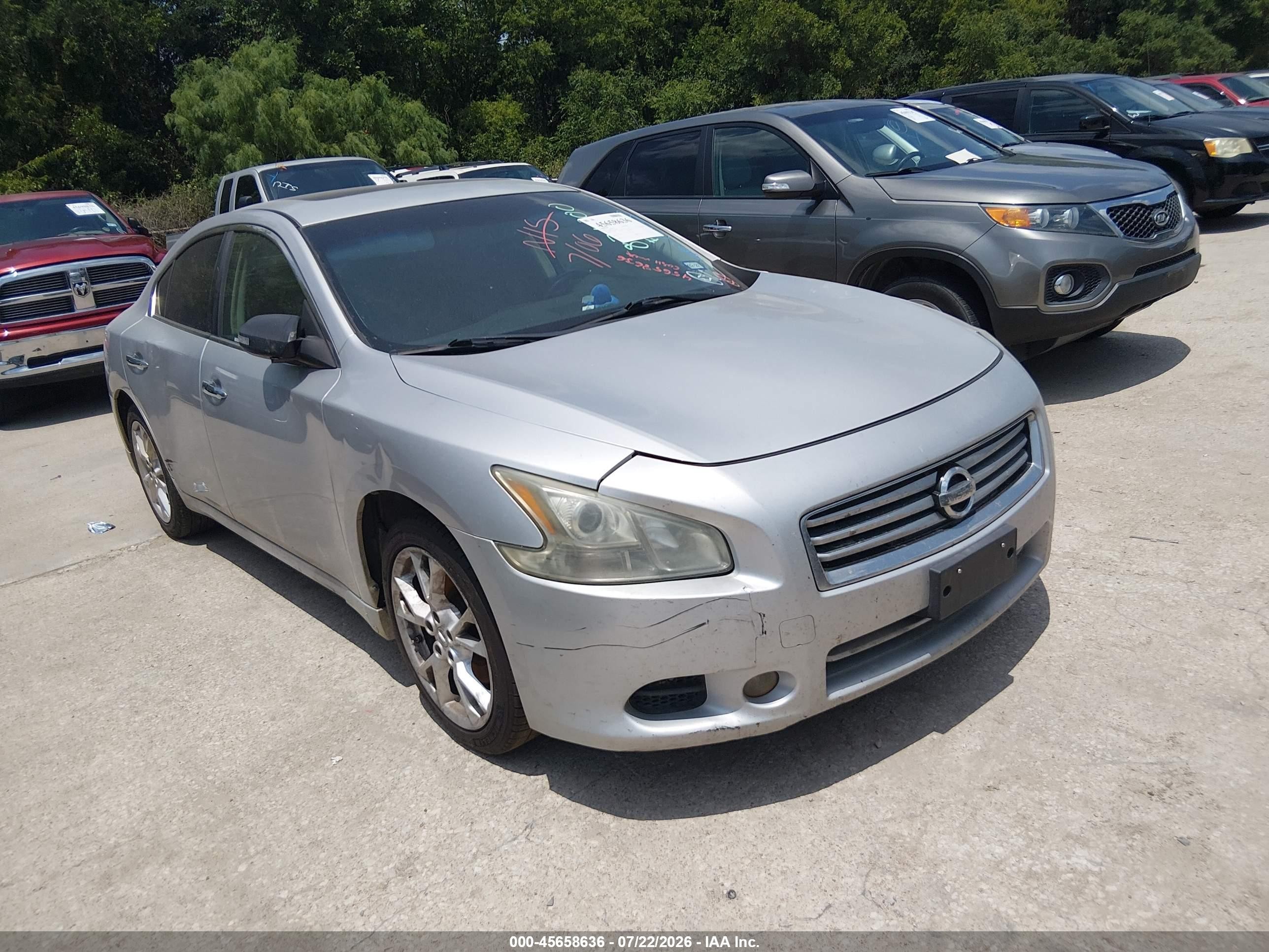 2012 Nissan Maxima SV, VIN 1N4AA5AP7CC831000 — Not stated